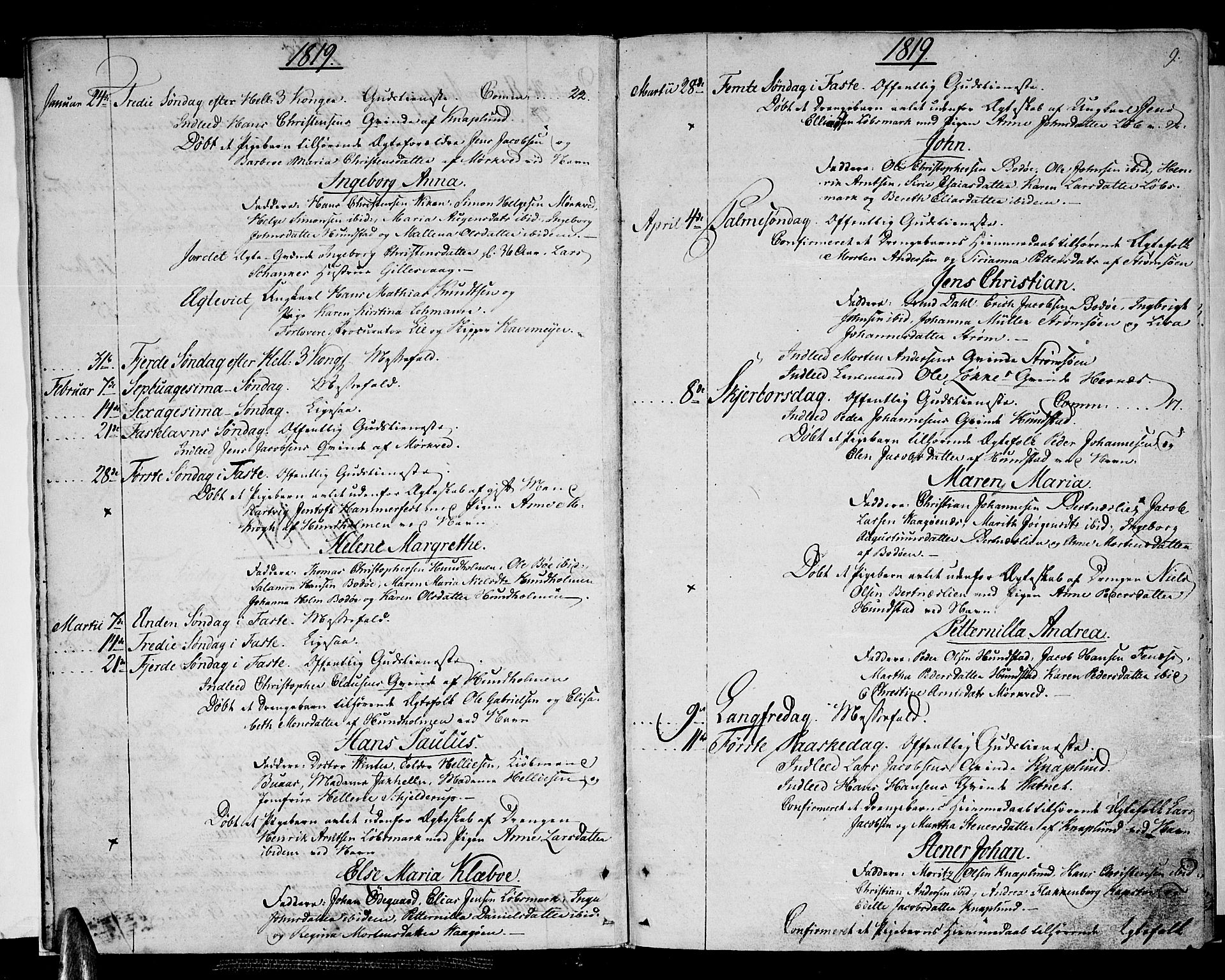 Ministerialprotokoller, klokkerbøker og fødselsregistre - Nordland, SAT/A-1459/801/L0005: Parish register (official) no. 801A05, 1818-1834, p. 9