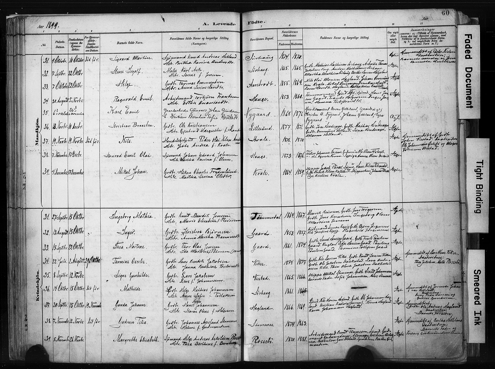 Haugesund sokneprestkontor, AV/SAST-A -101863/H/Ha/Haa/L0004: Parish register (official) no. A 4, 1886-1908, p. 60