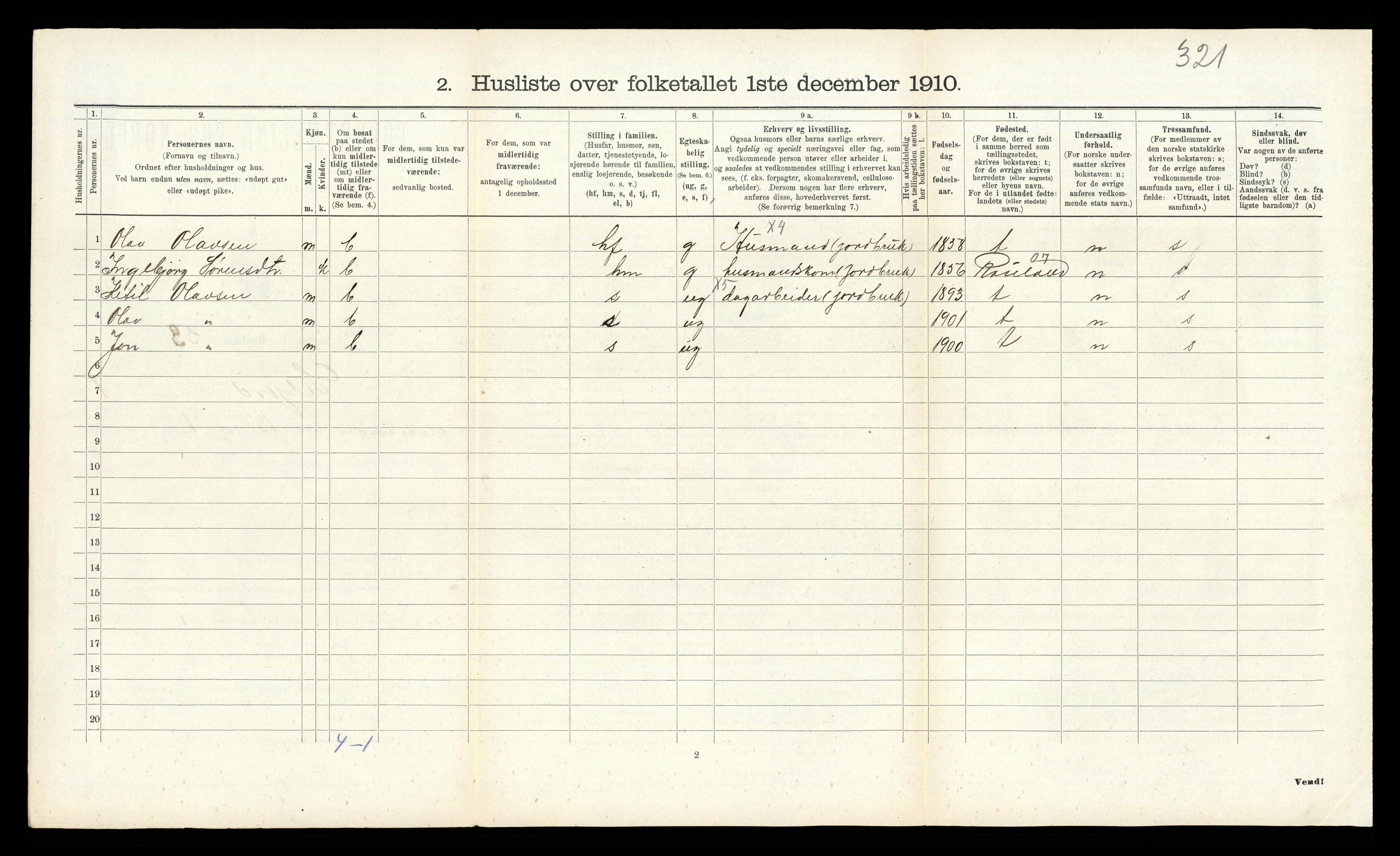 RA, 1910 census for Seljord, 1910, p. 144