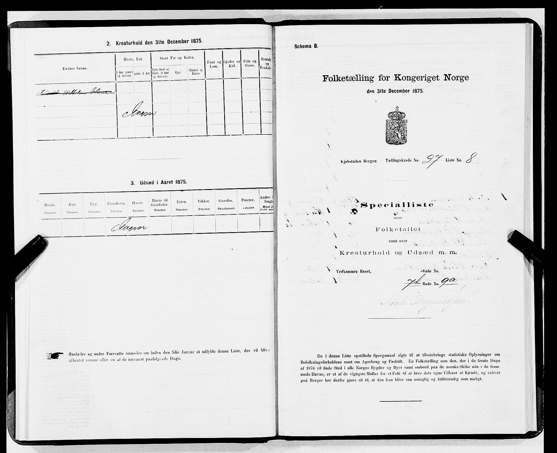 SAB, 1875 census for 1301 Bergen, 1875, p. 1358