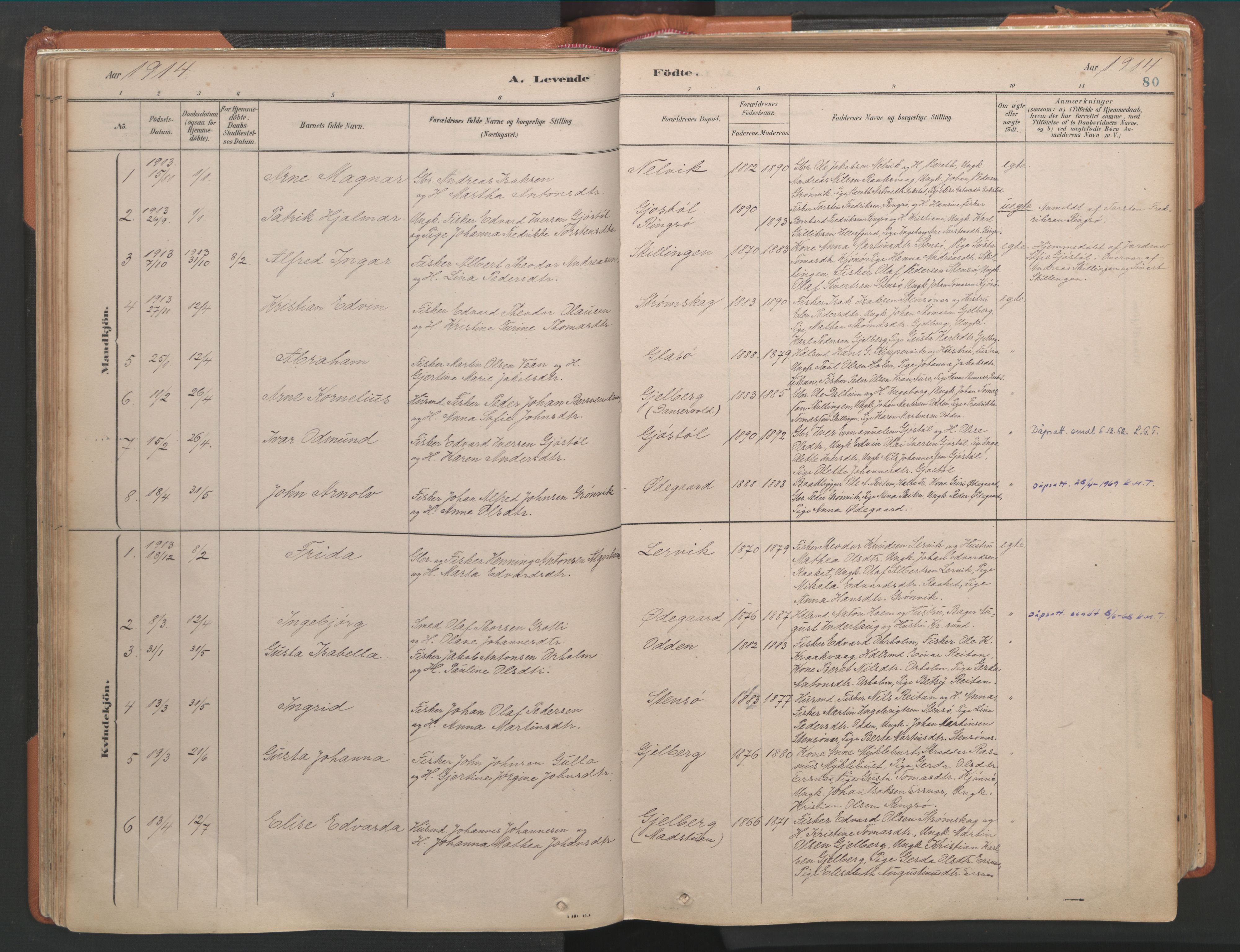 Ministerialprotokoller, klokkerbøker og fødselsregistre - Møre og Romsdal, SAT/A-1454/581/L0941: Parish register (official) no. 581A09, 1880-1919, p. 80