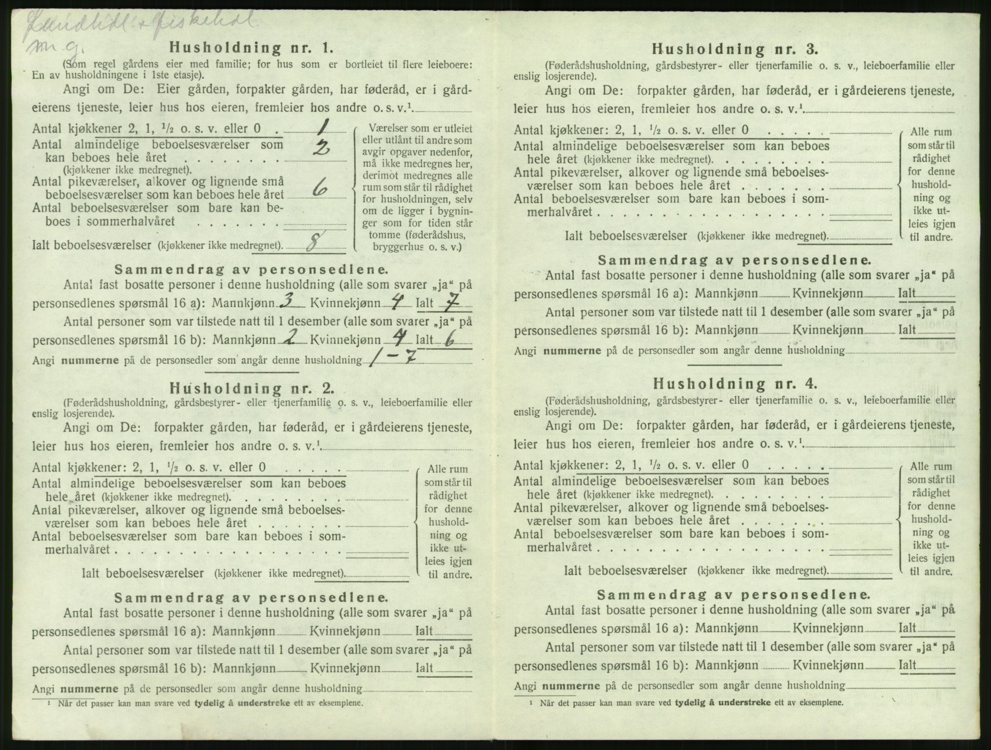 SAT, 1920 census for Sande (MR), 1920, p. 661