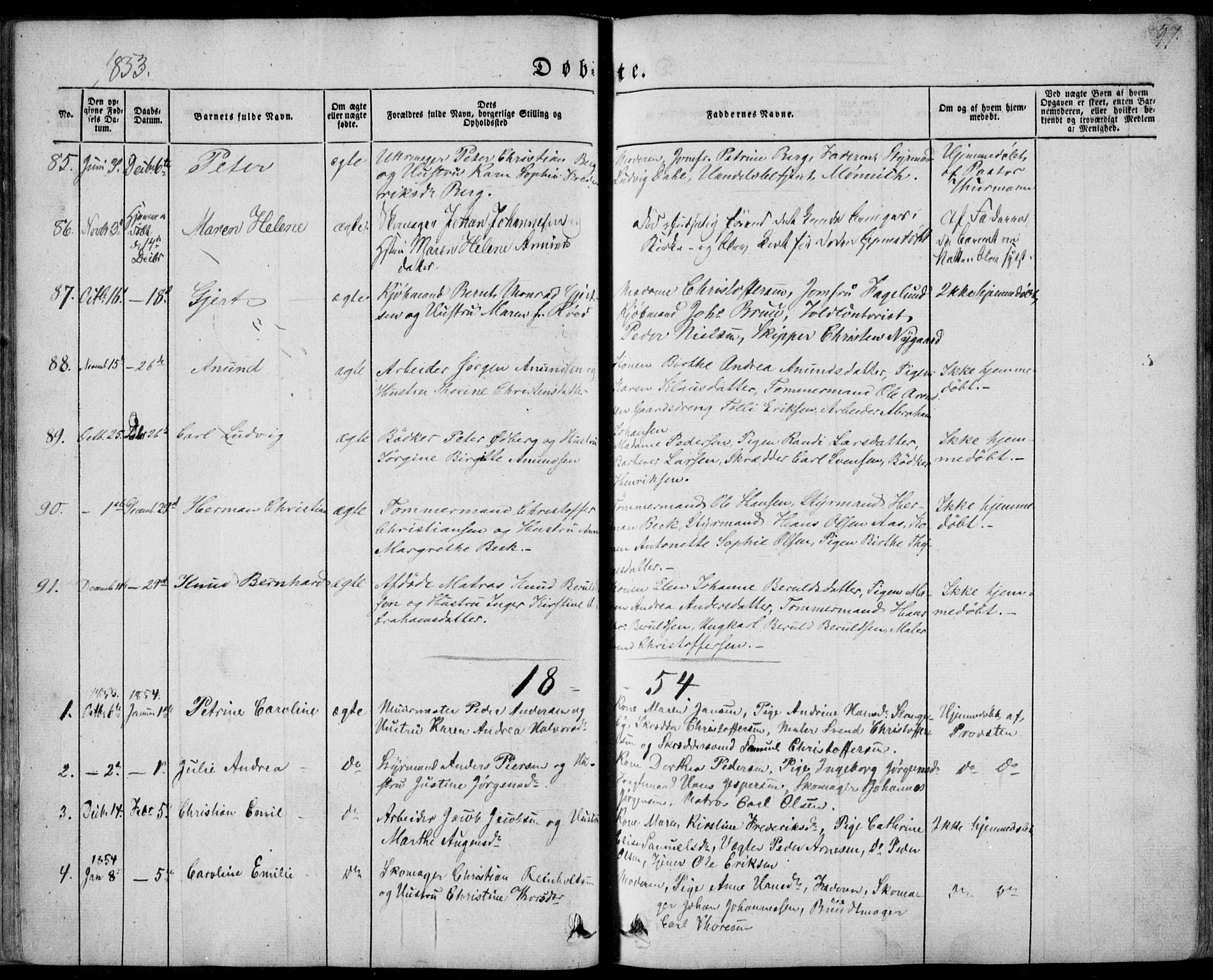 Tønsberg kirkebøker, AV/SAKO-A-330/F/Fa/L0007: Parish register (official) no. I 7, 1845-1854, p. 97