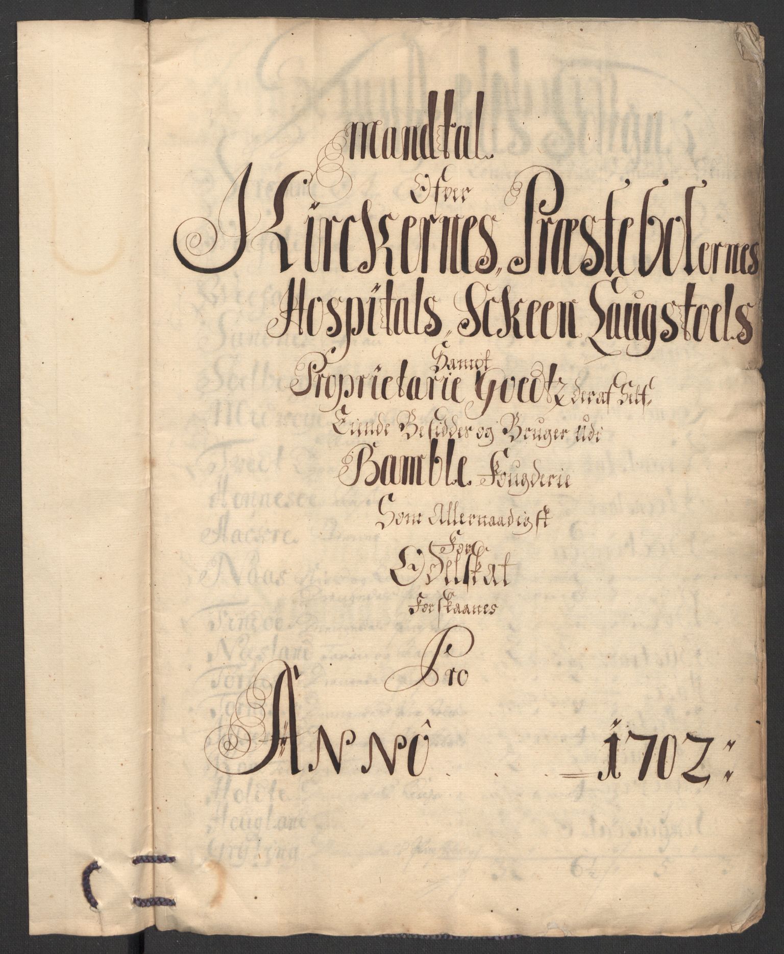 Rentekammeret inntil 1814, Reviderte regnskaper, Fogderegnskap, AV/RA-EA-4092/R36/L2107: Fogderegnskap Øvre og Nedre Telemark og Bamble, 1702, p. 359