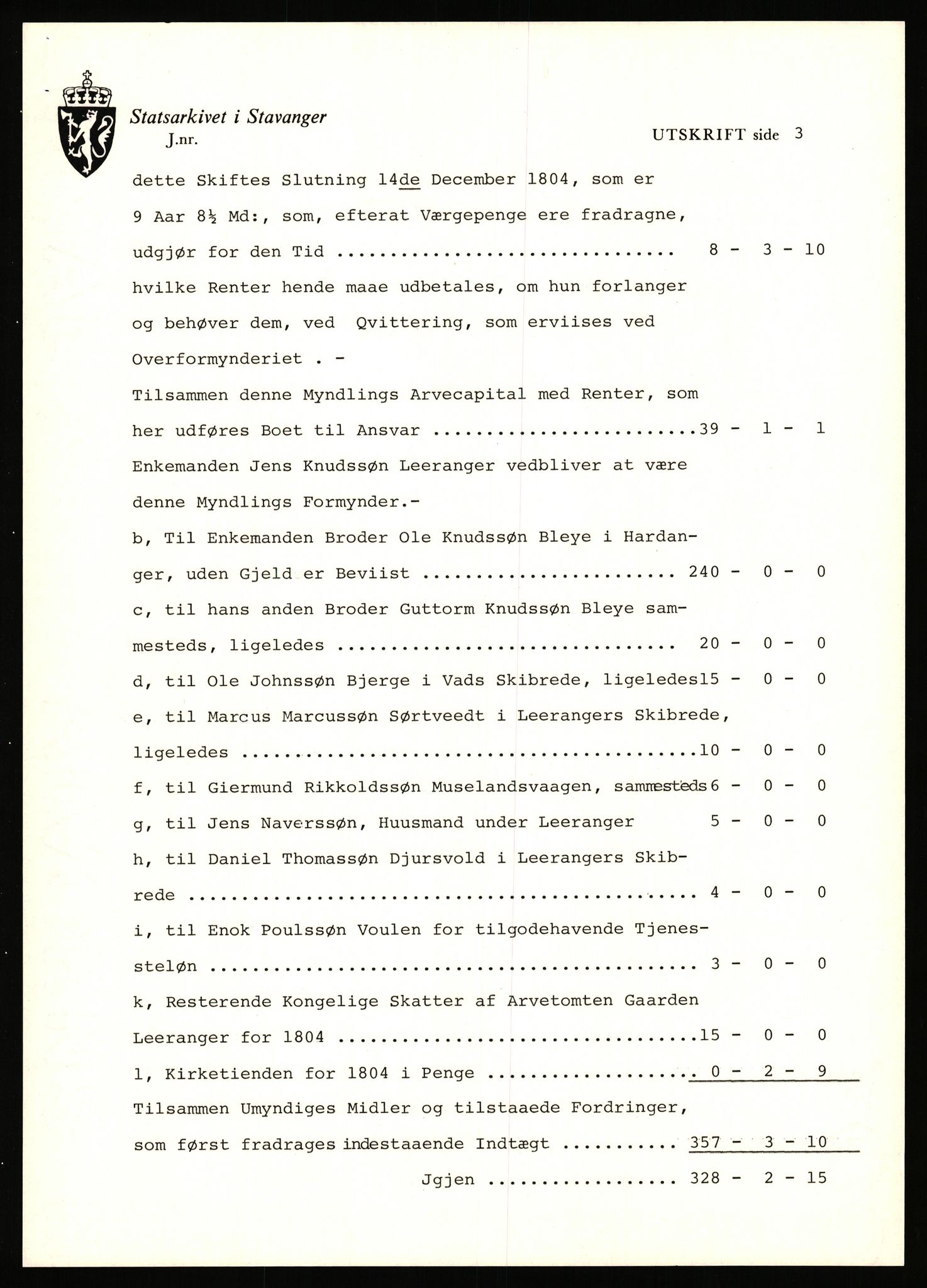 Statsarkivet i Stavanger, AV/SAST-A-101971/03/Y/Yj/L0053: Avskrifter sortert etter gårdsnavn: Leigvam - Liland, 1750-1930, p. 48