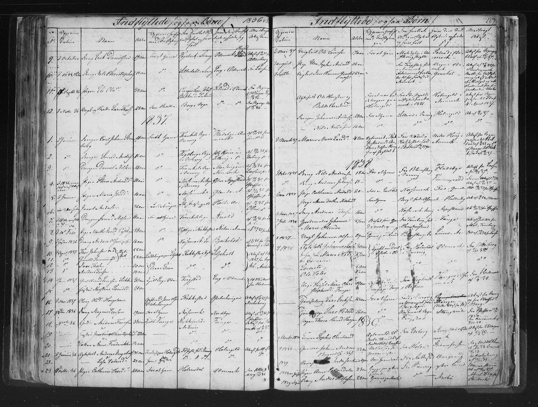 Aremark prestekontor Kirkebøker, SAO/A-10899/F/Fc/L0002: Parish register (official) no. III 2, 1834-1849, p. 207