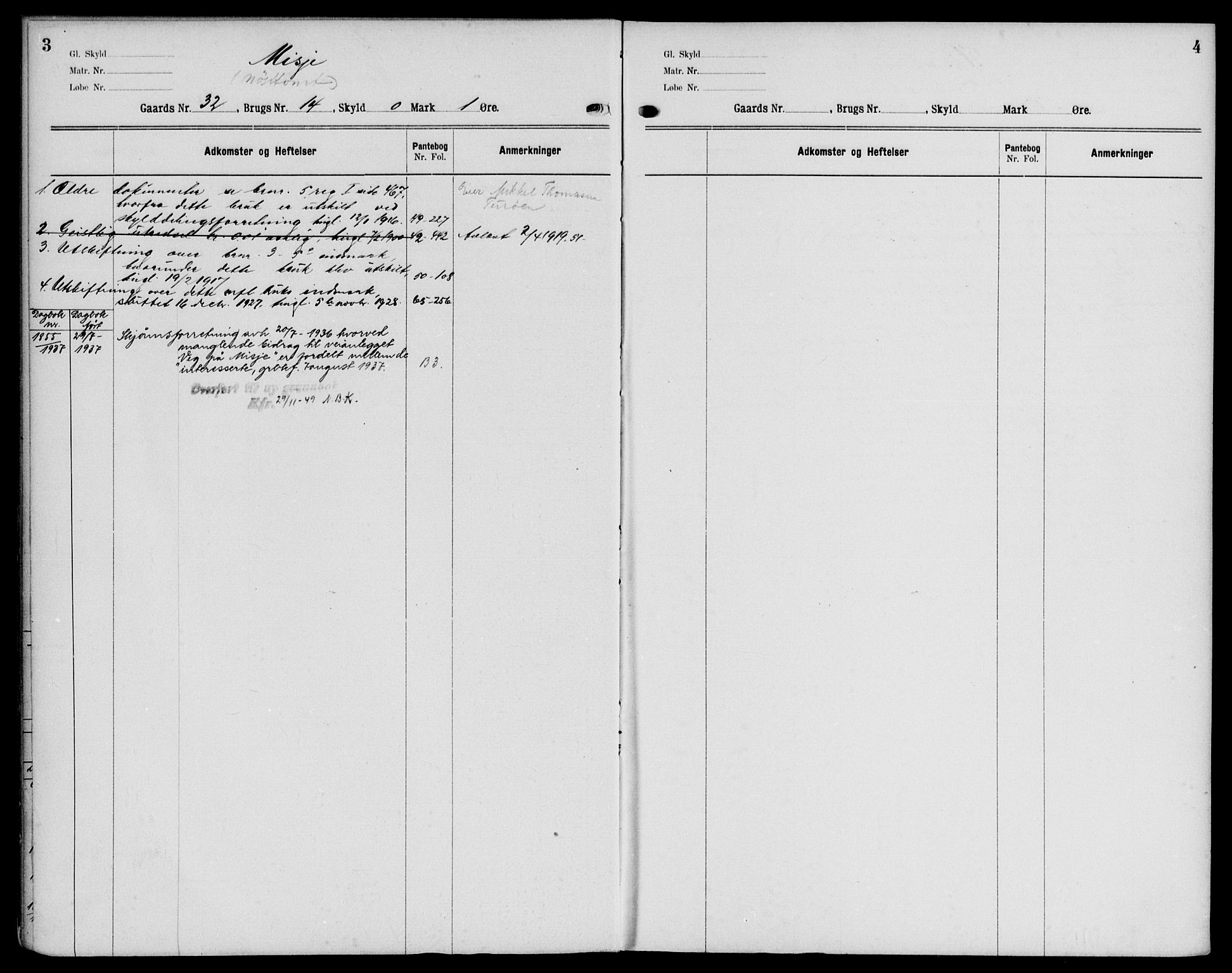 Nordhordland sorenskrivar, SAB/A-2901/1/G/Ga/Gaaa/L0046: Mortgage register no. II.A.a.46, 1893-1952, p. 3-4