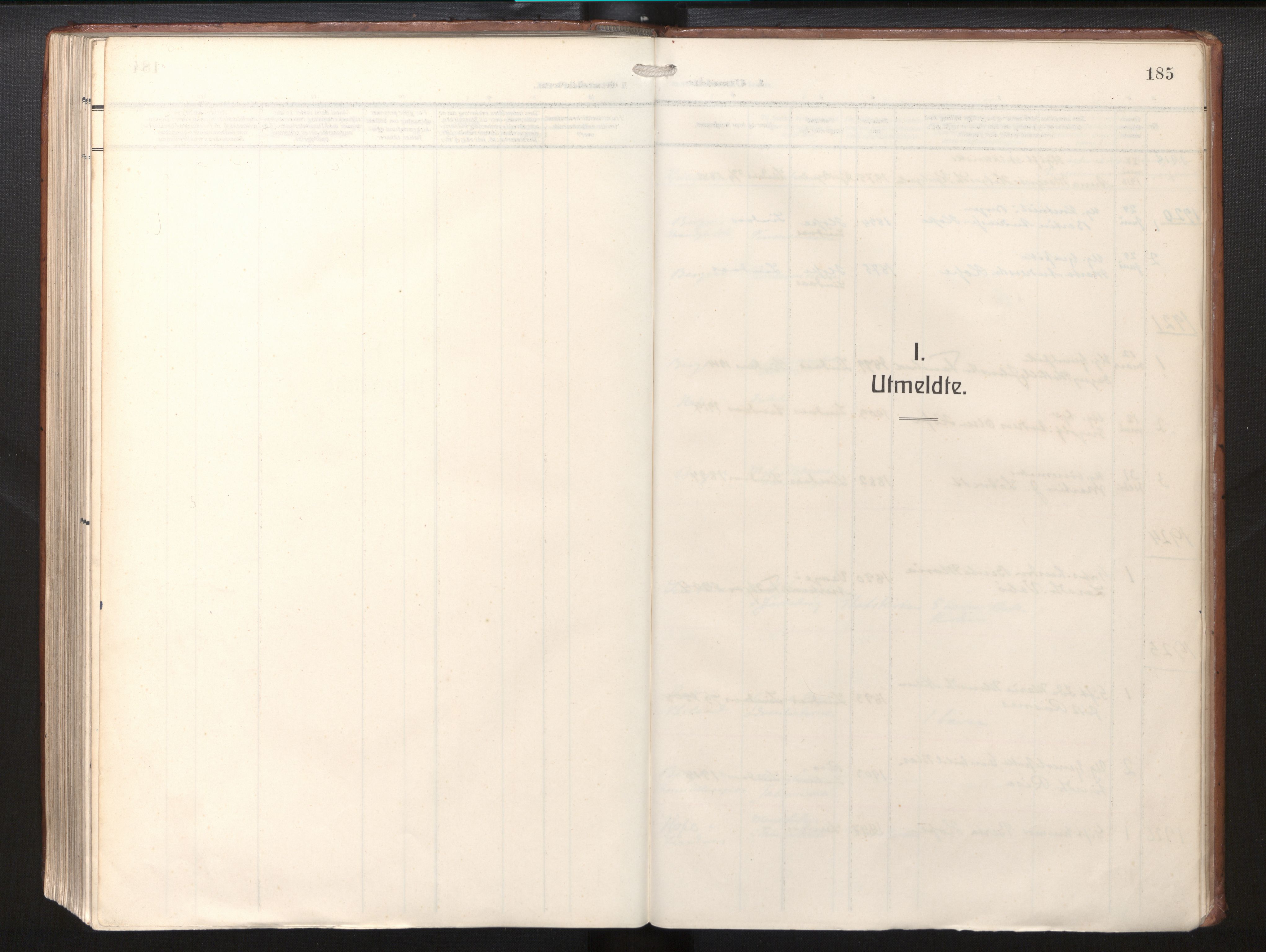 Lindås Sokneprestembete, SAB/A-76701/H/Haa/Haab/L0003: Parish register (official) no. B 3, 1912-1929, p. 185