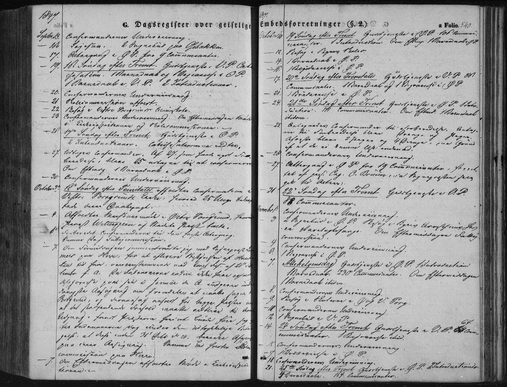 Porsgrunn kirkebøker , AV/SAKO-A-104/F/Fa/L0006: Parish register (official) no. 6, 1841-1857, p. 540