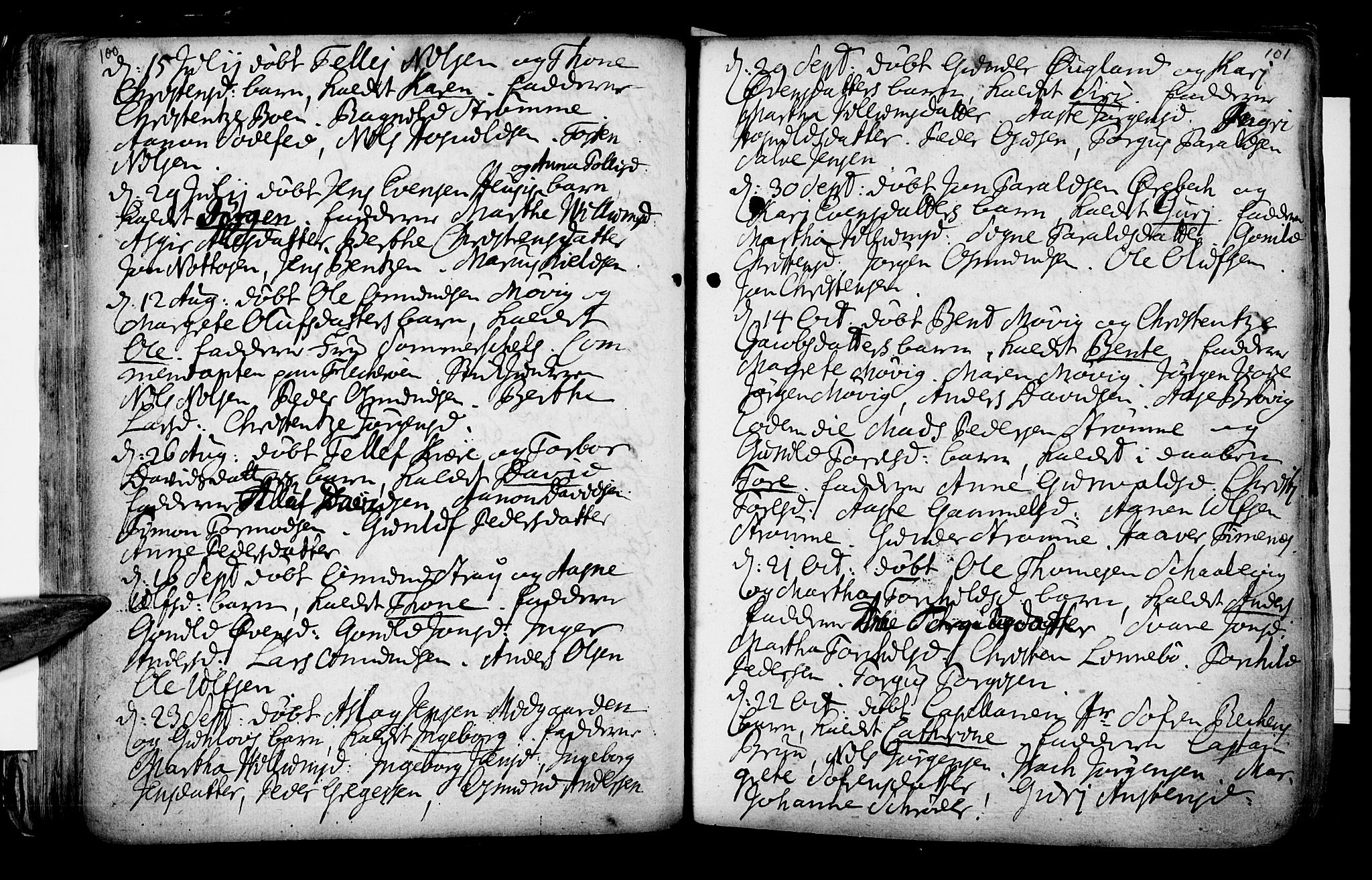 Oddernes sokneprestkontor, AV/SAK-1111-0033/F/Fa/Faa/L0002: Parish register (official) no. A 2, 1719-1764, p. 100-101