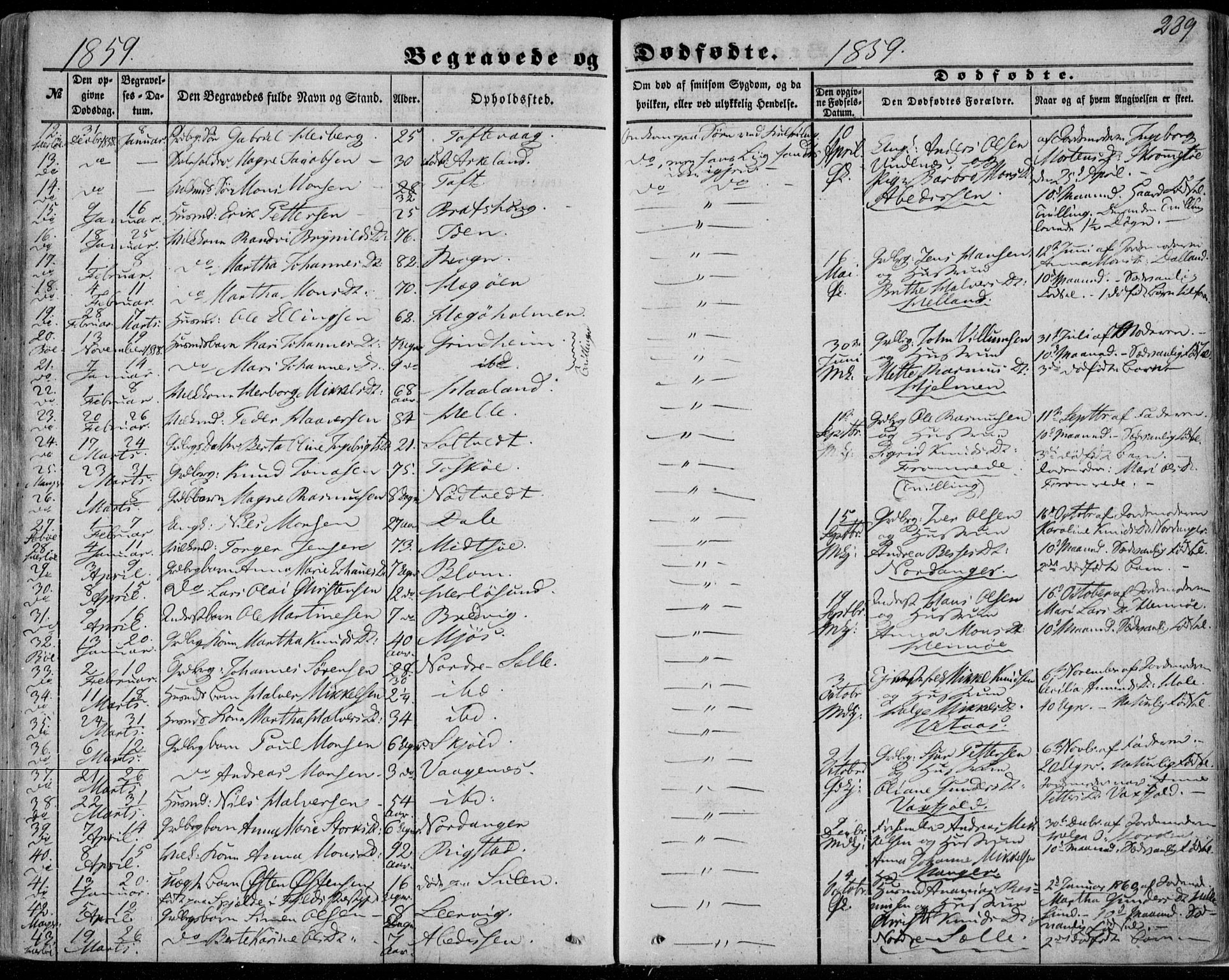 Manger sokneprestembete, SAB/A-76801/H/Haa: Parish register (official) no. A 6, 1849-1859, p. 289
