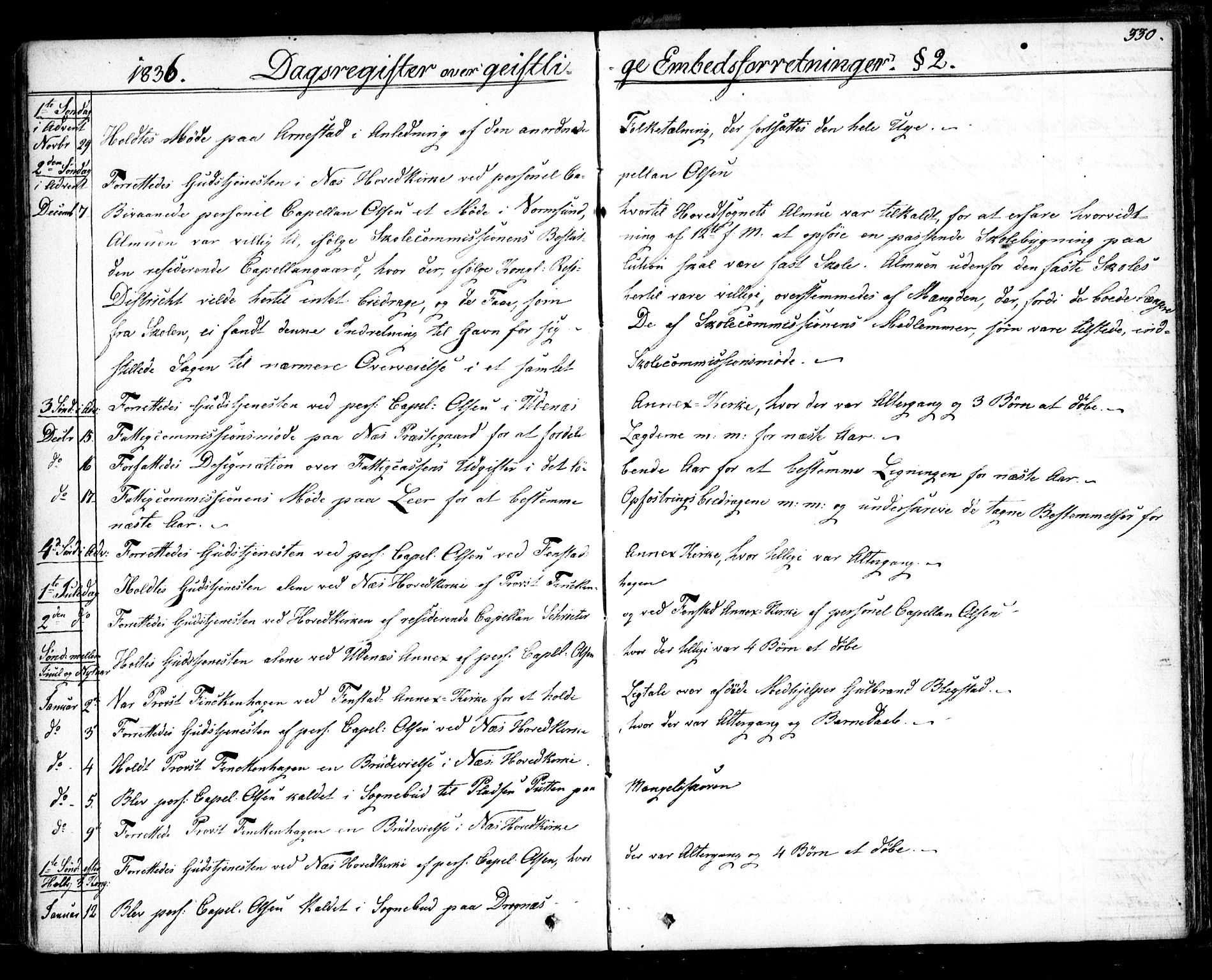 Nes prestekontor Kirkebøker, SAO/A-10410/F/Fa/L0006: Parish register (official) no. I 6, 1833-1845, p. 330