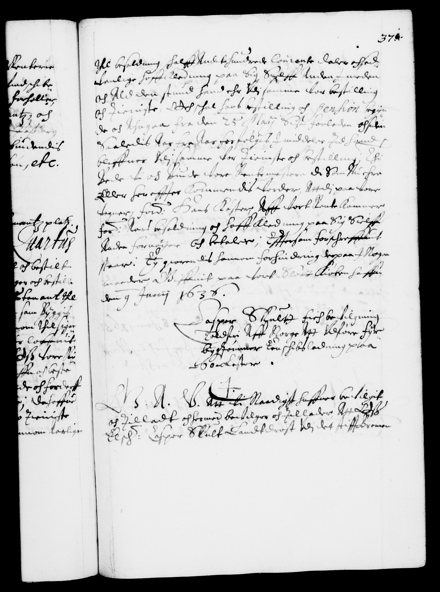 Danske Kanselli 1572-1799, AV/RA-EA-3023/F/Fc/Fca/Fcaa/L0005: Norske registre (mikrofilm), 1631-1636, p. 371a