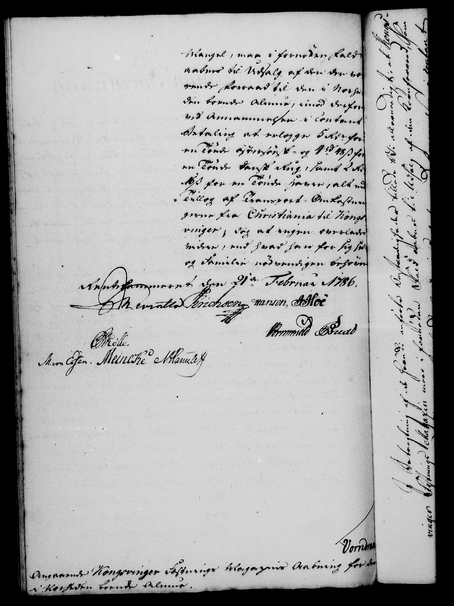 Rentekammeret, Kammerkanselliet, RA/EA-3111/G/Gf/Gfa/L0068: Norsk relasjons- og resolusjonsprotokoll (merket RK 52.68), 1786, p. 184