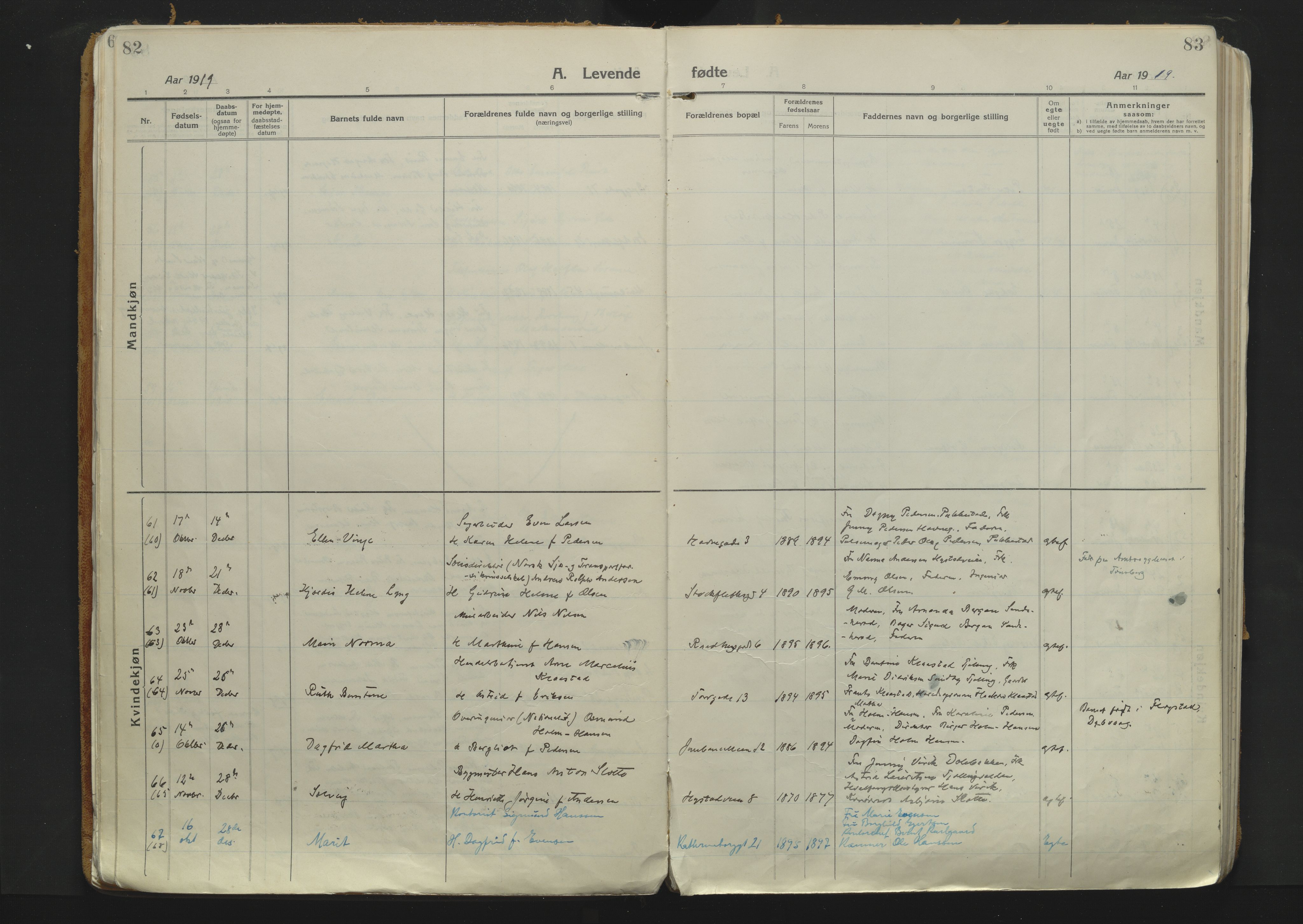 Sandefjord kirkebøker, AV/SAKO-A-315/F/Fa/L0007: Parish register (official) no. 7, 1916-1930, p. 82-83