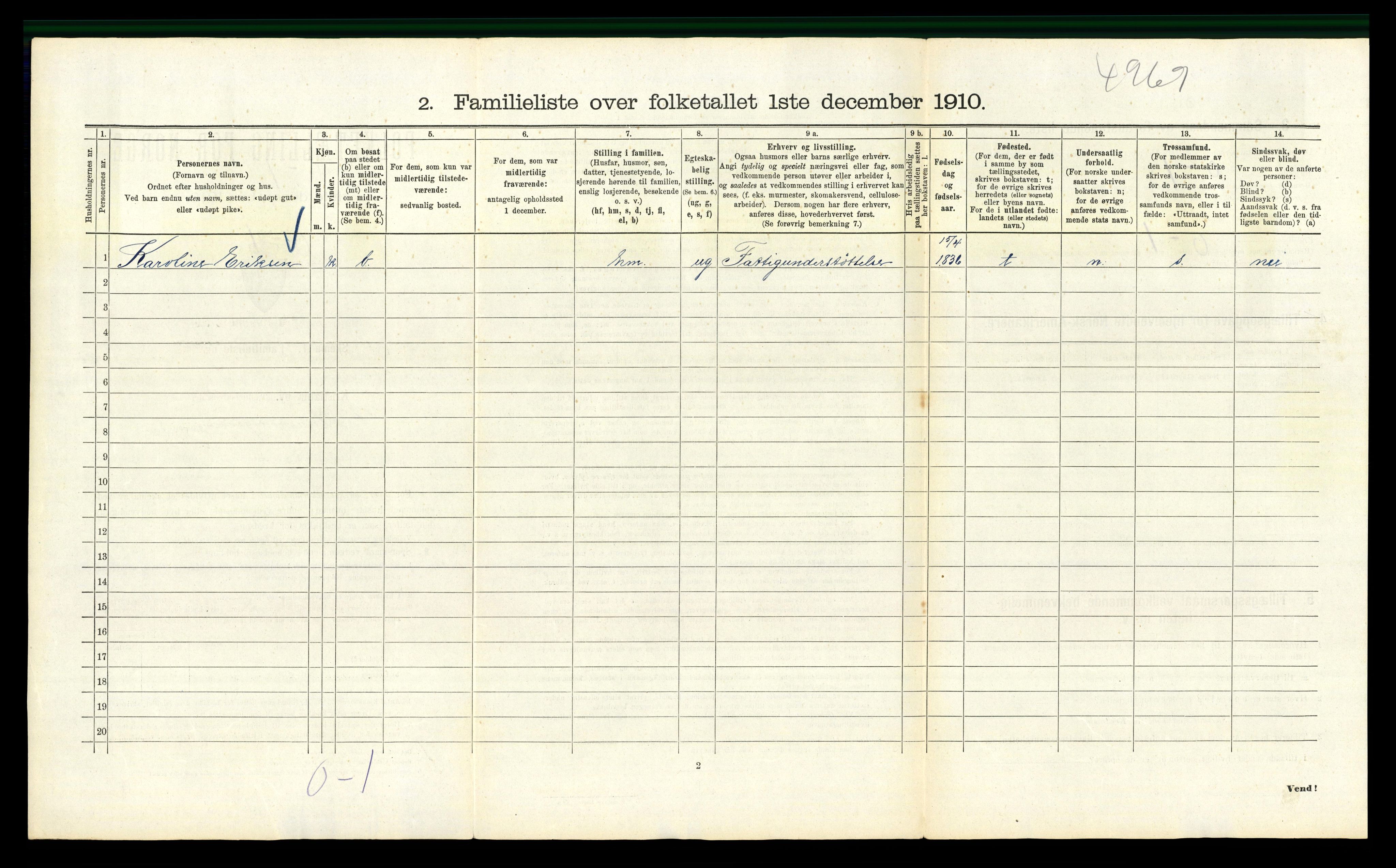 RA, 1910 census for Kristiania, 1910, p. 92530