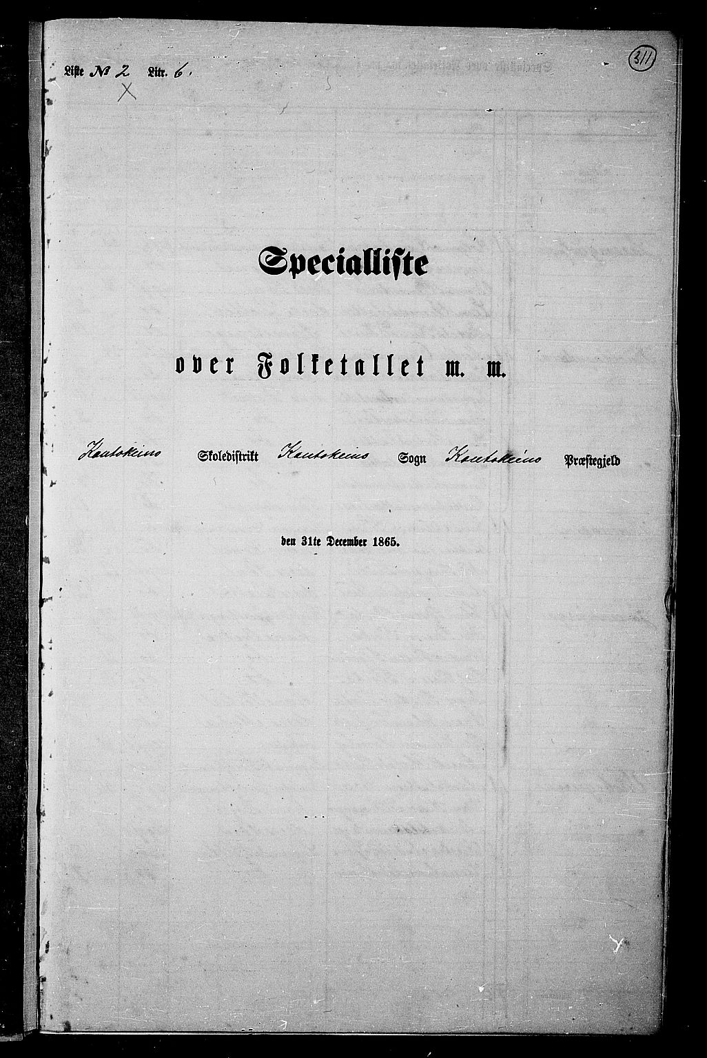 RA, 1865 census for Kautokeino, 1865, p. 30