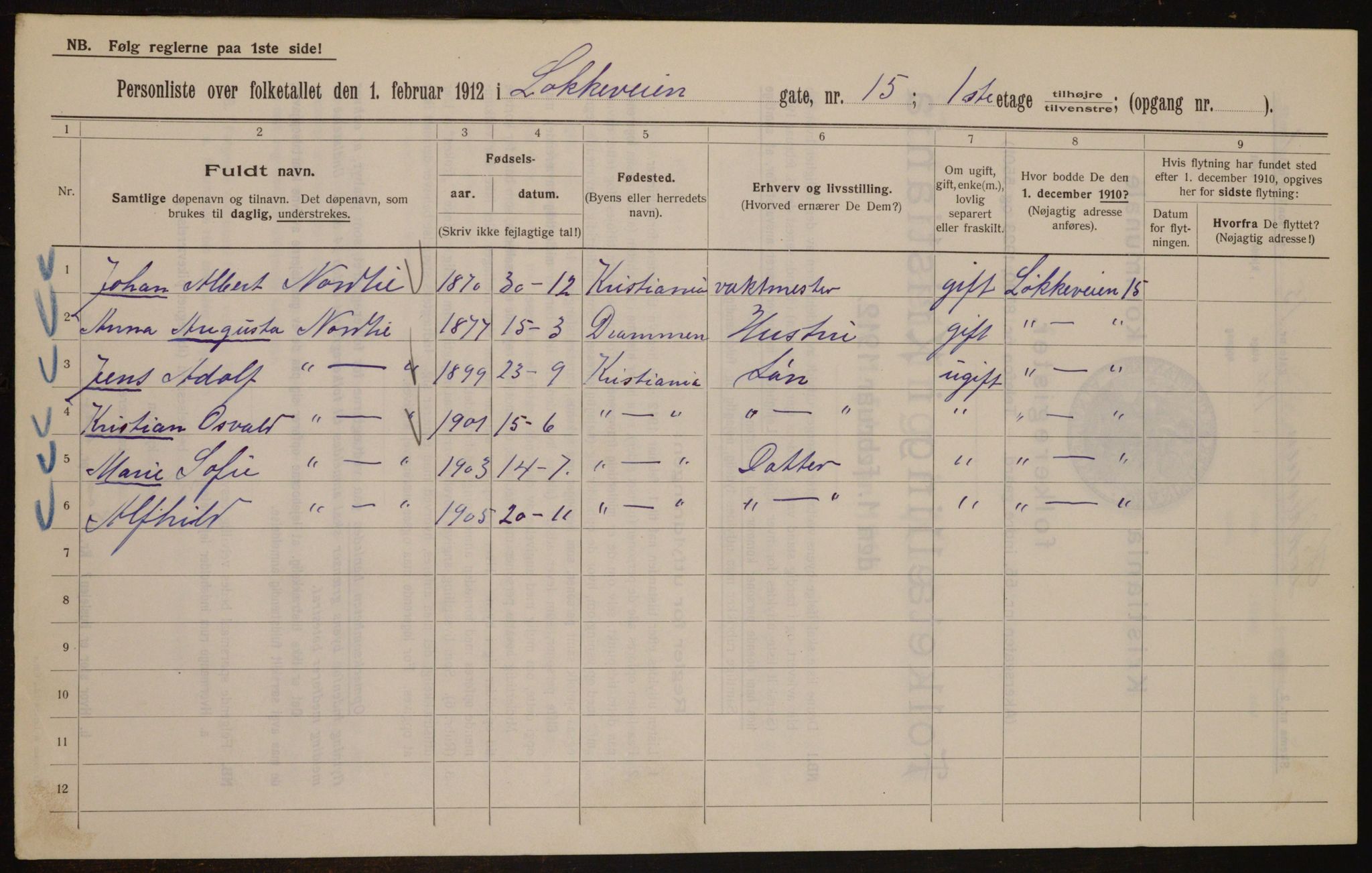 OBA, Municipal Census 1912 for Kristiania, 1912, p. 59143