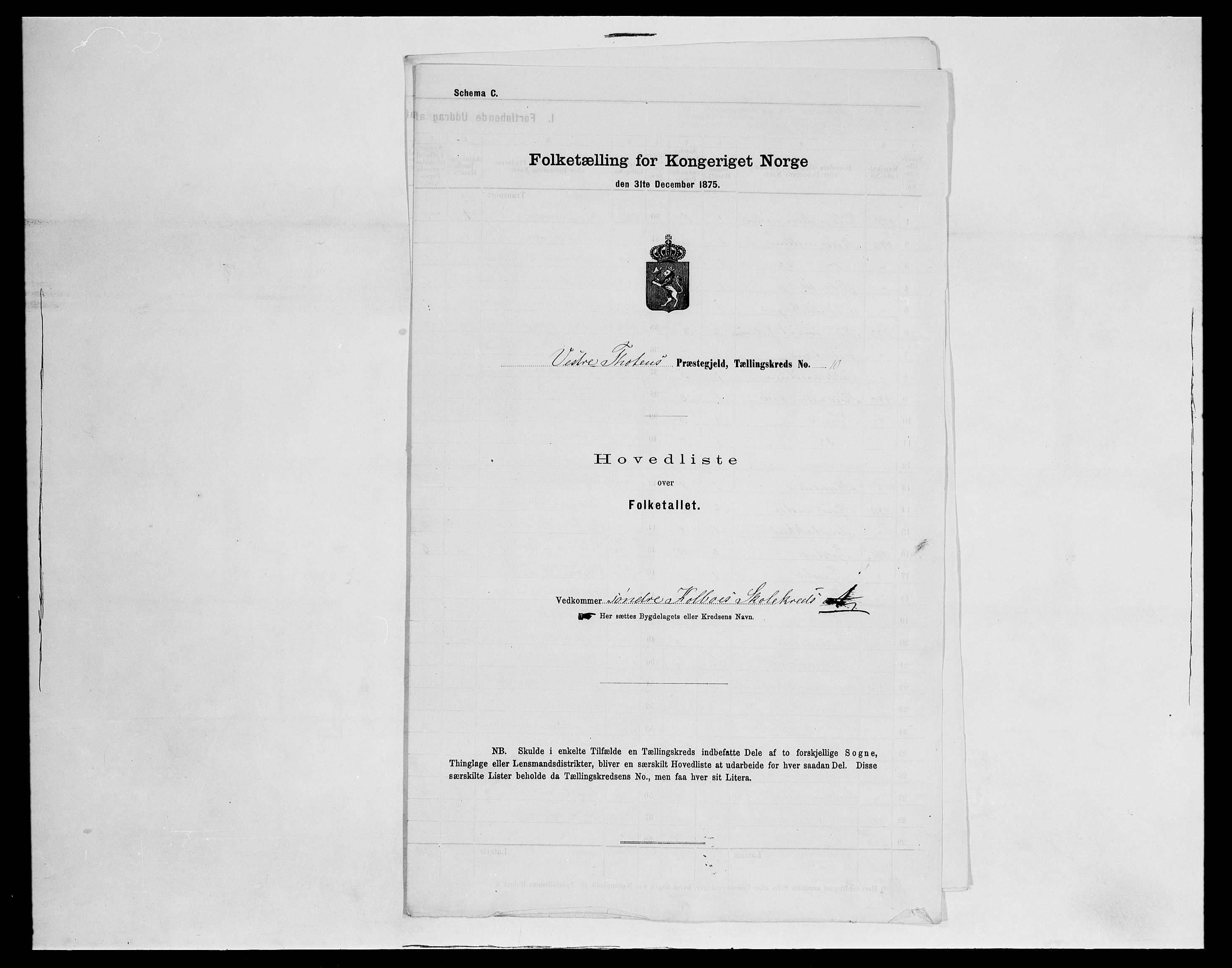 SAH, 1875 census for 0529P Vestre Toten, 1875, p. 61