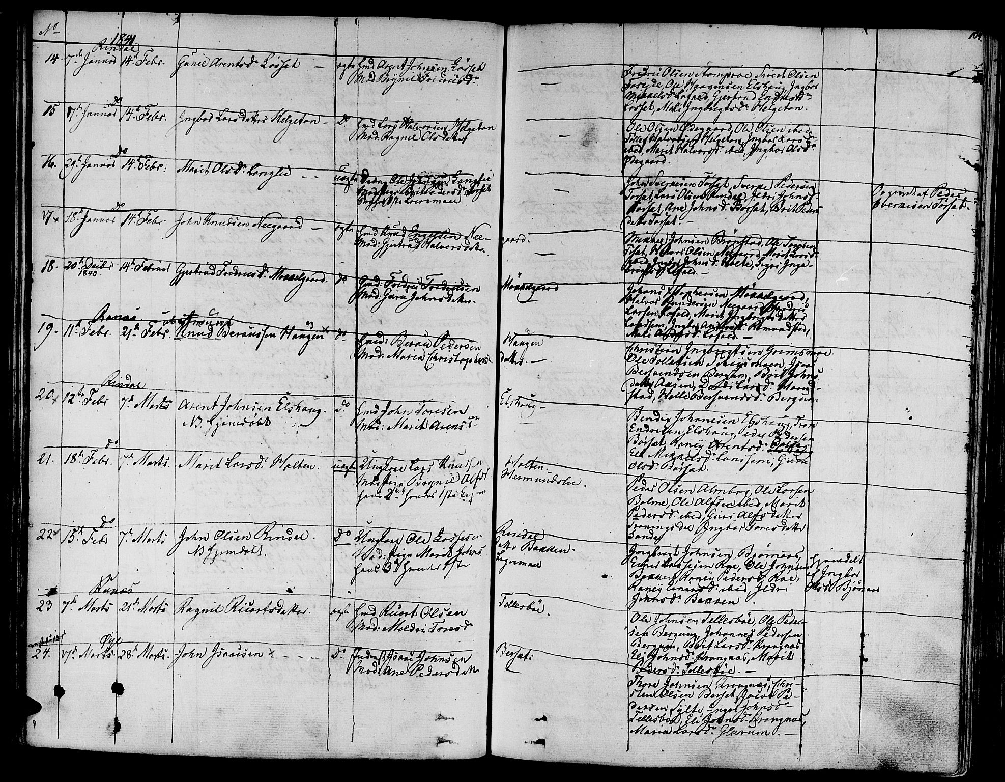 Ministerialprotokoller, klokkerbøker og fødselsregistre - Møre og Romsdal, AV/SAT-A-1454/595/L1042: Parish register (official) no. 595A04, 1829-1843, p. 104