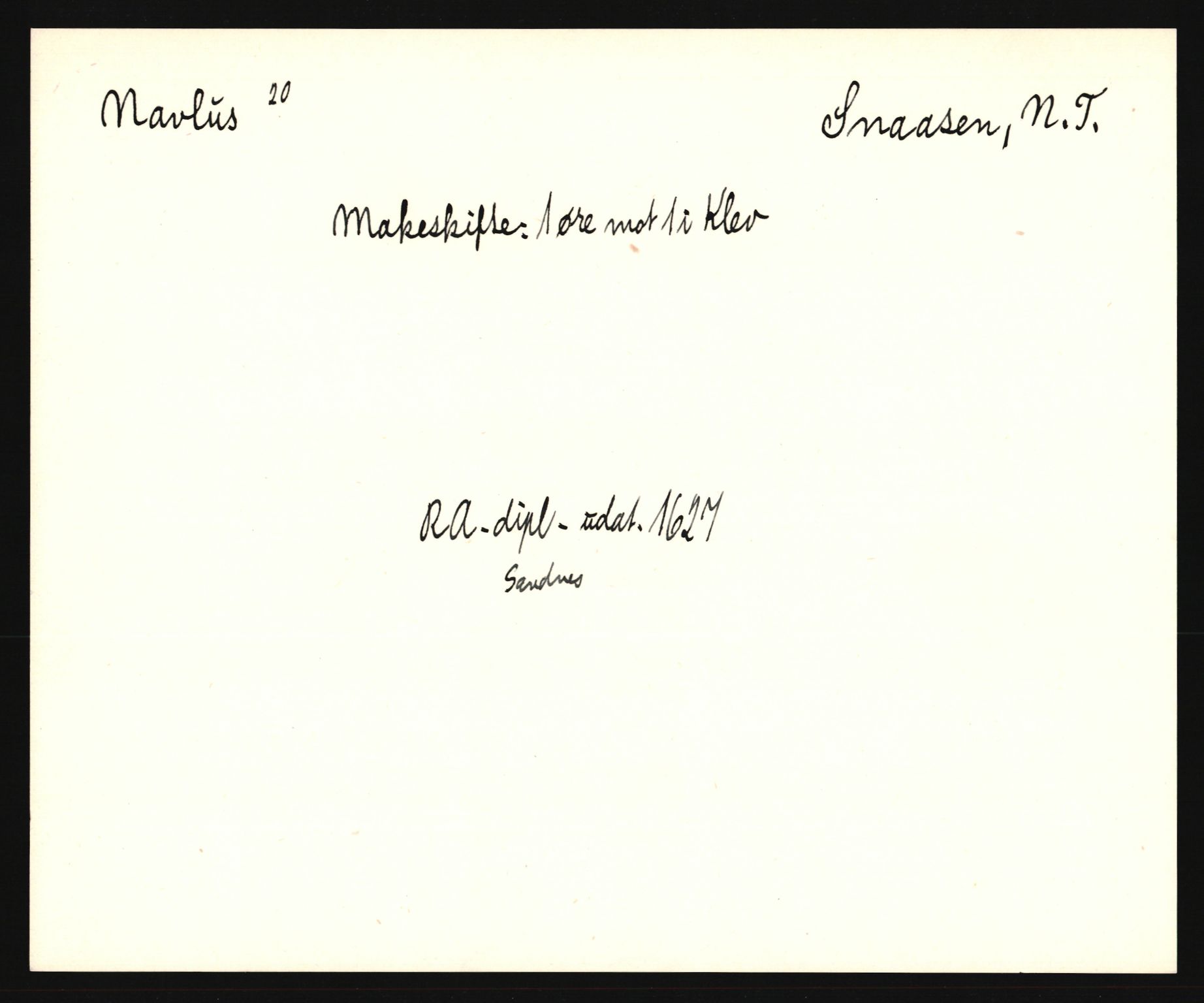 Riksarkivets diplomsamling, AV/RA-EA-5965/F35/F35e/L0033: Registreringssedler Nord-Trøndelag, 1400-1700, p. 181