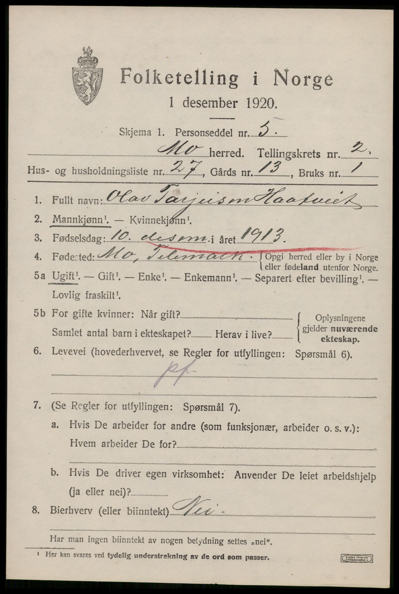 SAKO, 1920 census for Mo, 1920, p. 1380