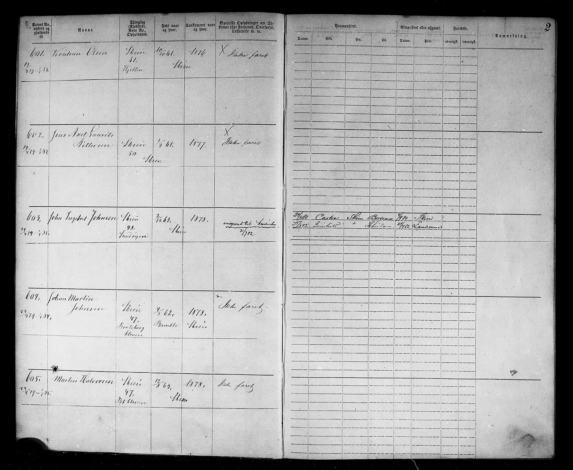 Skien innrulleringskontor, AV/SAKO-A-832/F/Fc/L0003: Annotasjonsrulle, 1879-1899, p. 4