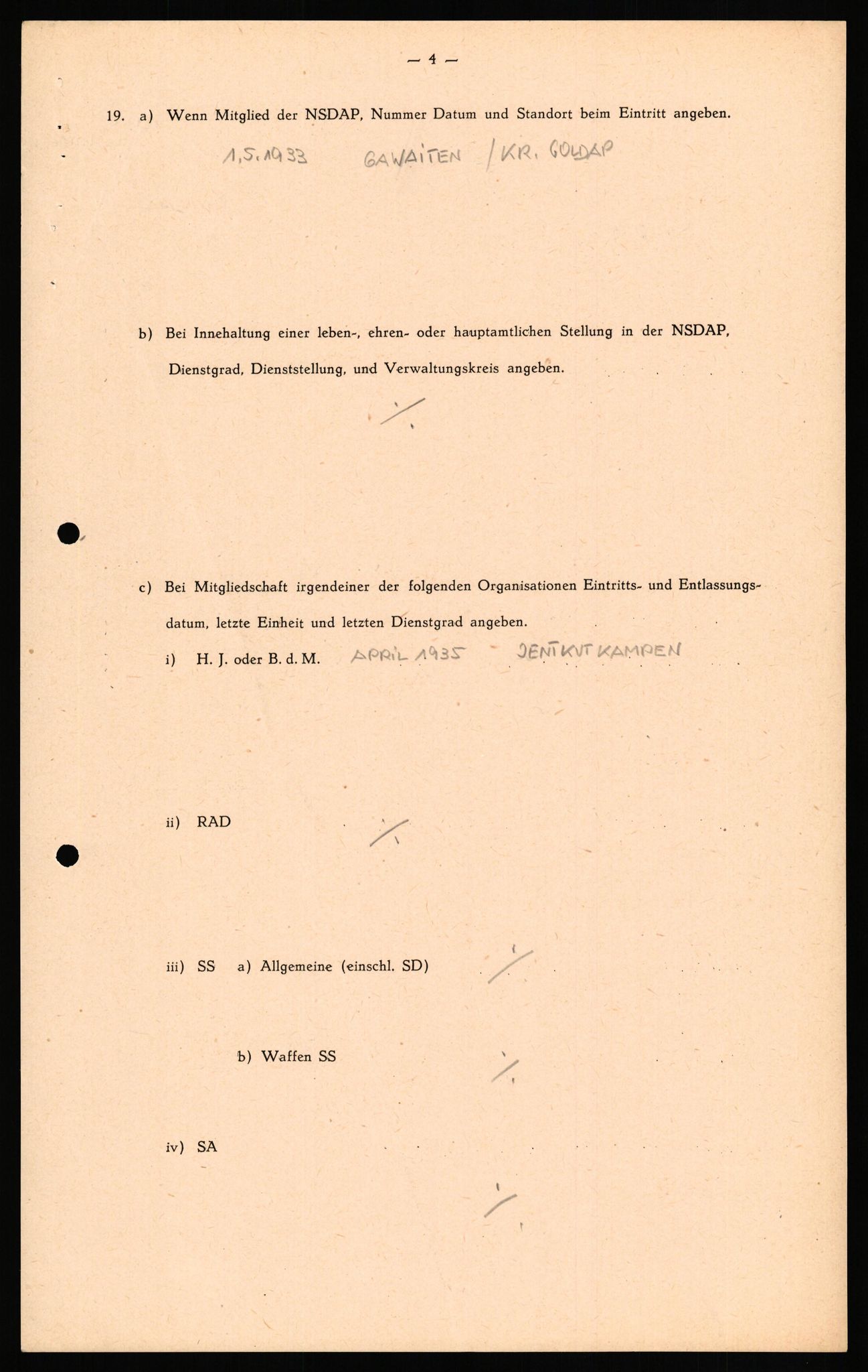 Forsvaret, Forsvarets overkommando II, AV/RA-RAFA-3915/D/Db/L0030: CI Questionaires. Tyske okkupasjonsstyrker i Norge. Tyskere., 1945-1946, p. 141