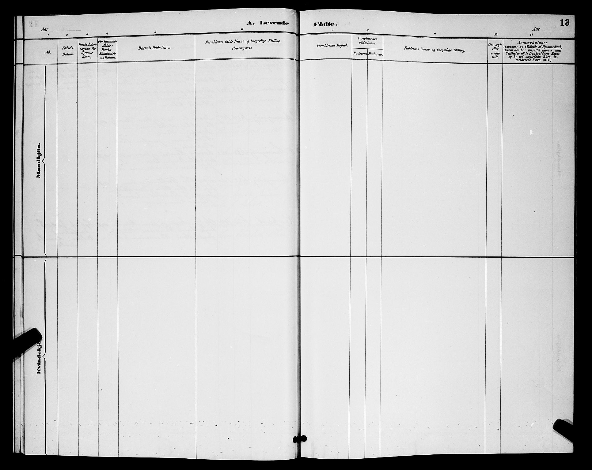 Måsøy sokneprestkontor, SATØ/S-1348/H/Hb/L0004klokker: Parish register (copy) no. 4, 1887-1889, p. 13