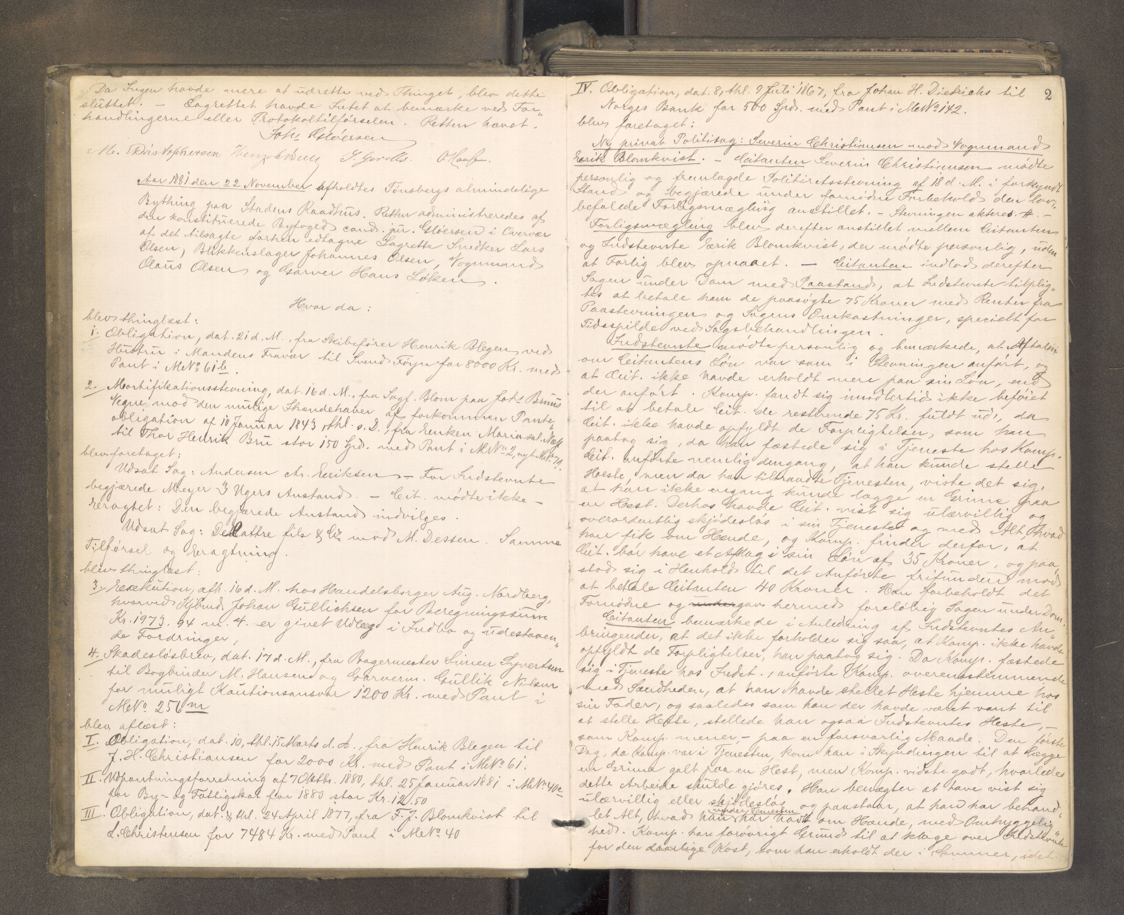 Tønsberg byfogd, AV/SAKO-A-224/F/Fa/L0030: Tingbok, 1881-1886, p. 1b-2a