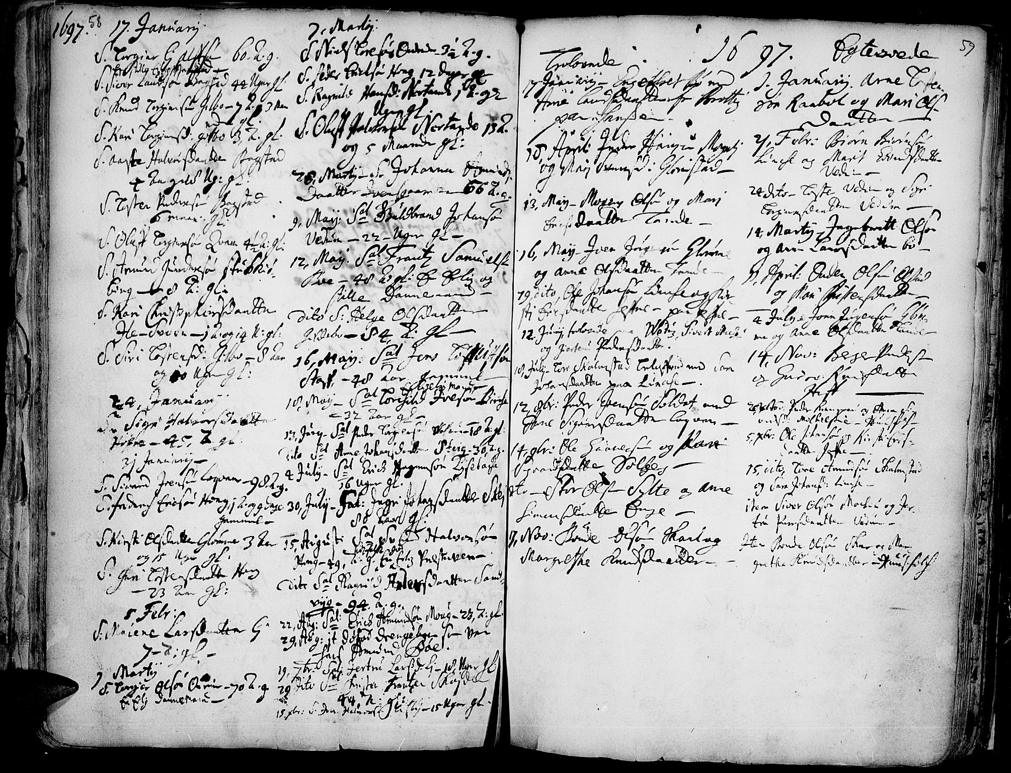 Øyer prestekontor, SAH/PREST-084/H/Ha/Haa/L0001: Parish register (official) no. 1, 1671-1727, p. 58-59