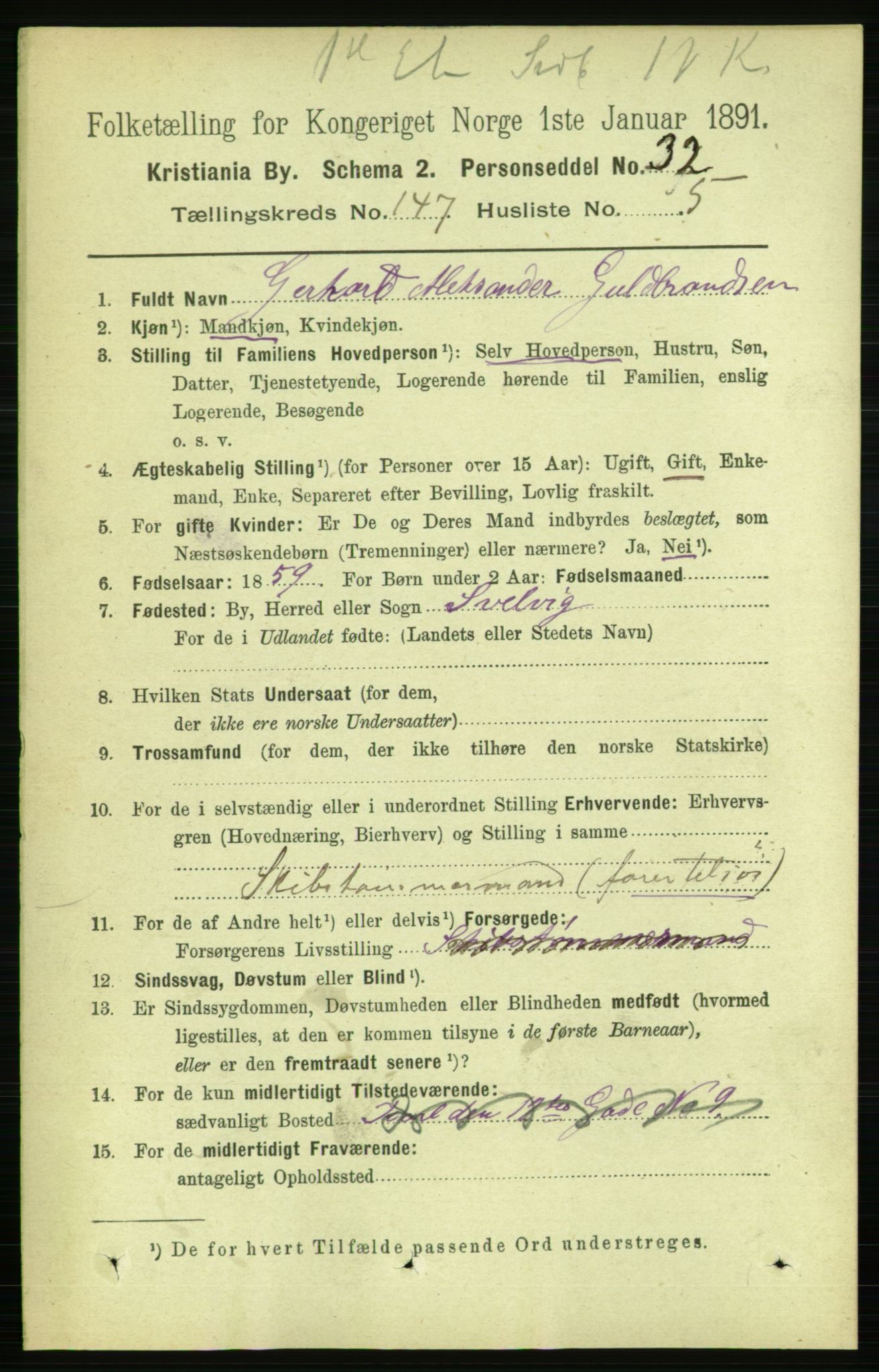 RA, 1891 census for 0301 Kristiania, 1891, p. 81776