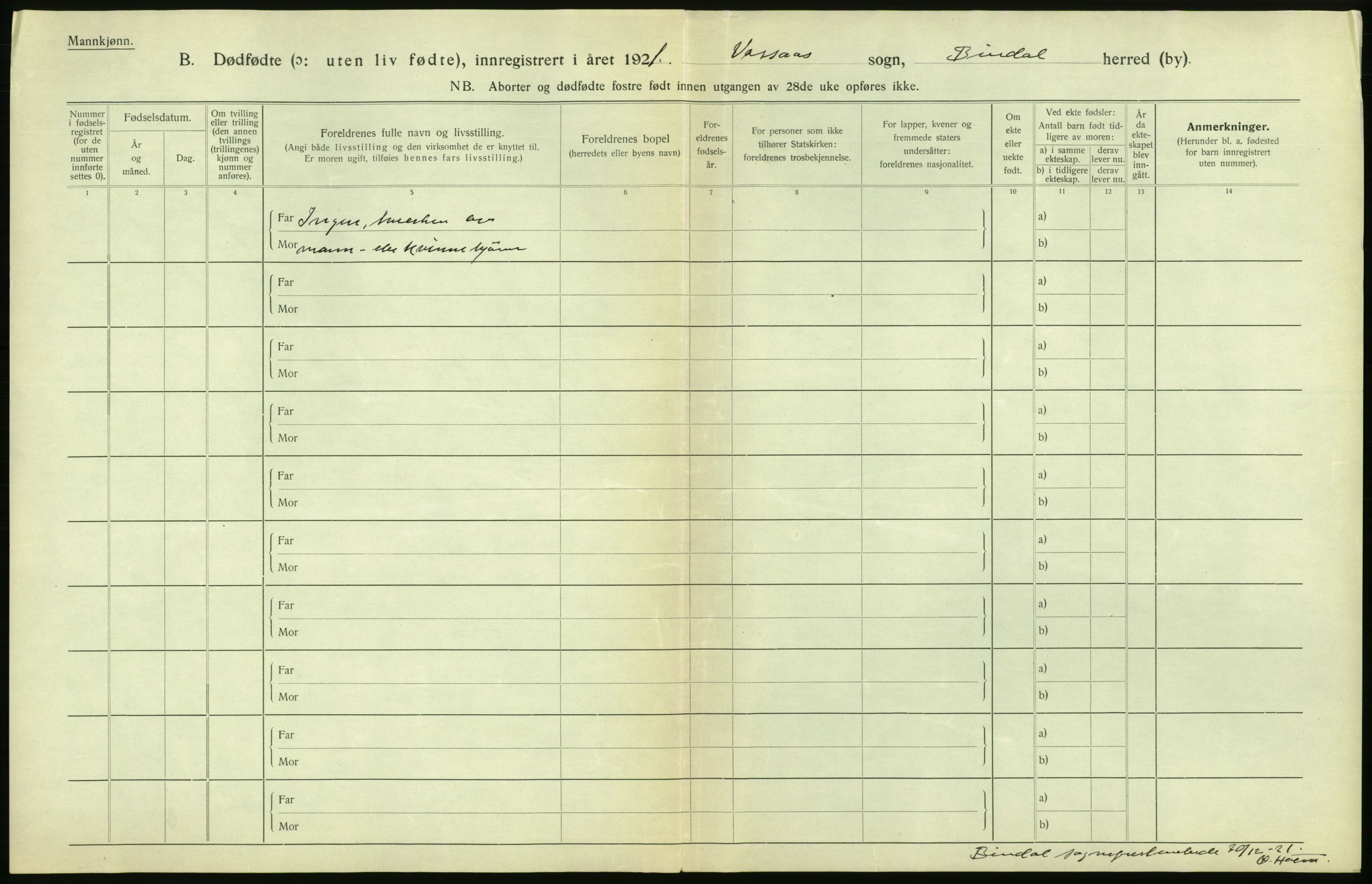 Statistisk sentralbyrå, Sosiodemografiske emner, Befolkning, RA/S-2228/D/Df/Dfc/Dfca/L0050: Nordland fylke: Levendefødte menn og kvinner. Byer. Samt gifte, dødfødte. Bygder og byer., 1921, p. 422