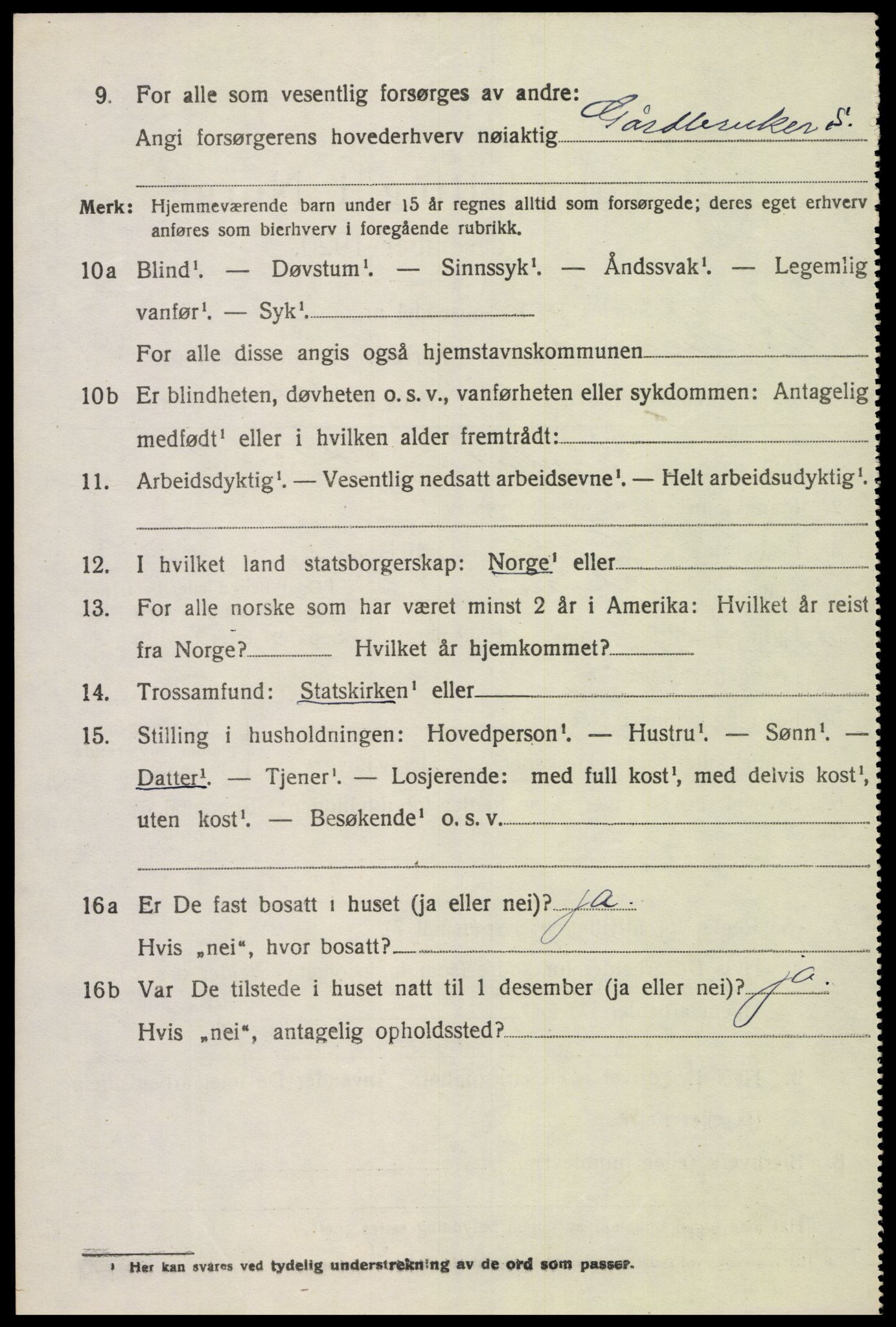 SAK, 1920 census for Sør-Audnedal, 1920, p. 7034