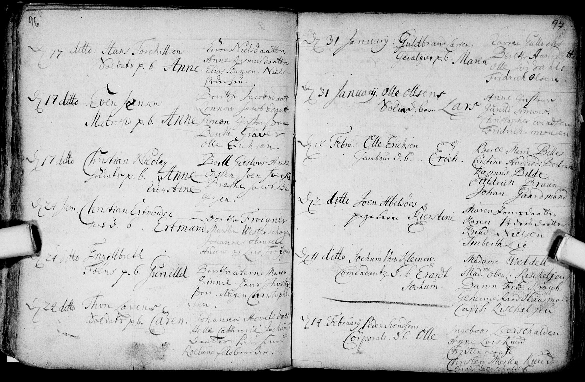 Aker prestekontor kirkebøker, AV/SAO-A-10861/F/L0002: Parish register (official) no. 2, 1714-1720, p. 96-97