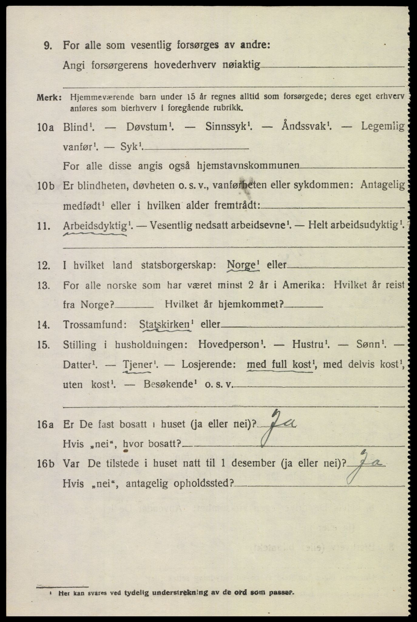 SAK, 1920 census for Grindheim, 1920, p. 590