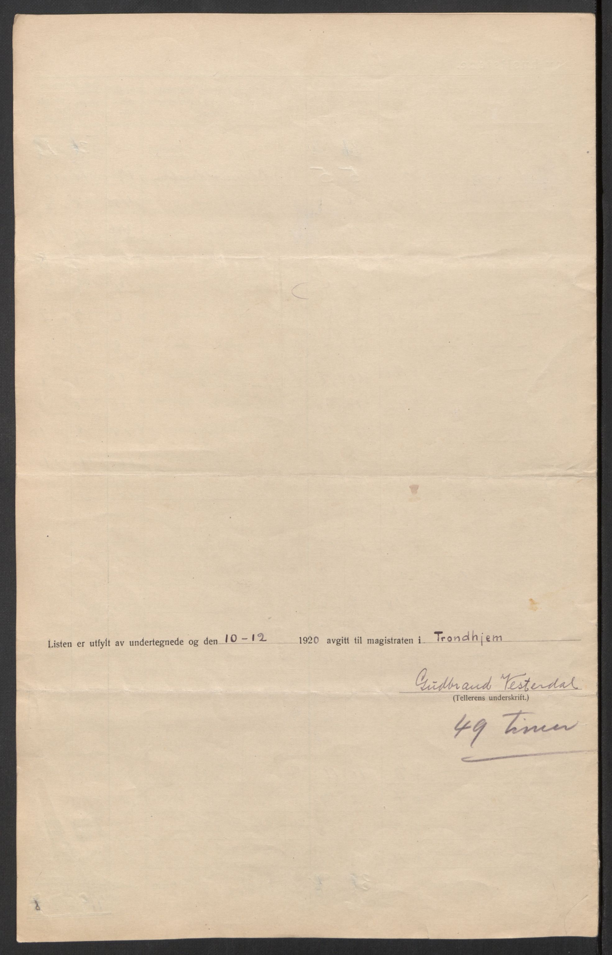 SAT, 1920 census for Trondheim, 1920, p. 136