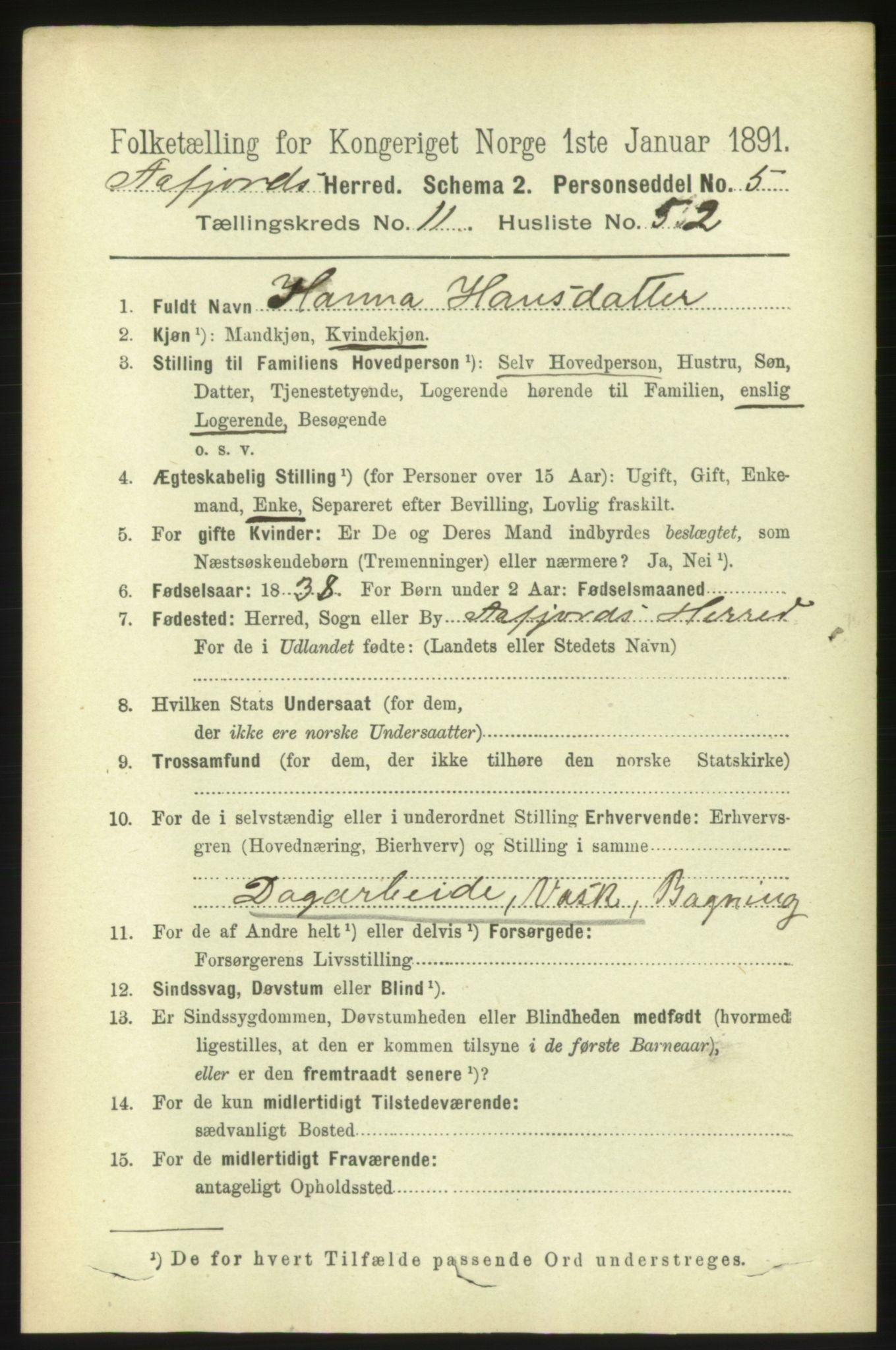 RA, 1891 census for 1630 Åfjord, 1891, p. 3675