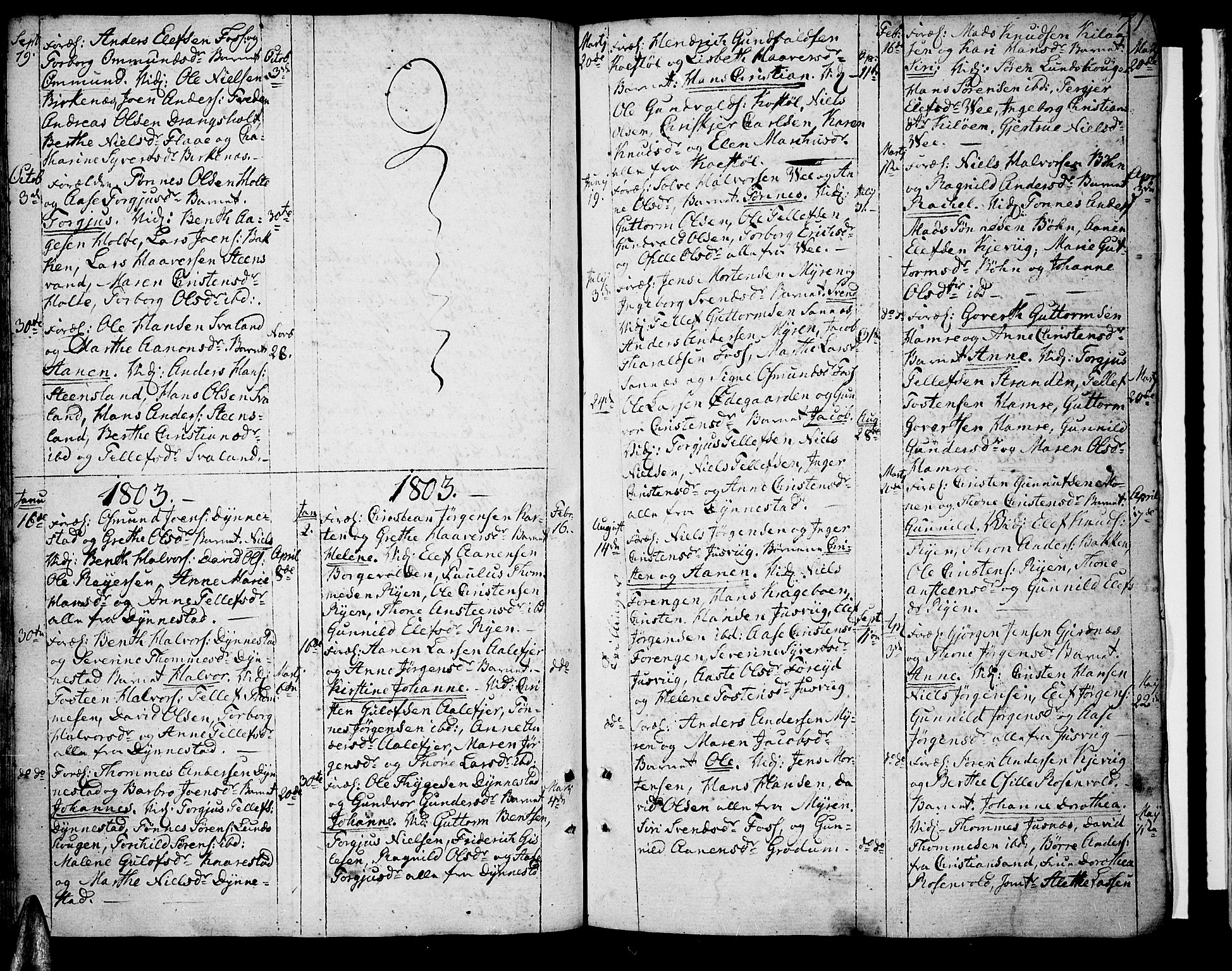 Tveit sokneprestkontor, SAK/1111-0043/F/Fa/L0001: Parish register (official) no. A 1, 1794-1819, p. 71