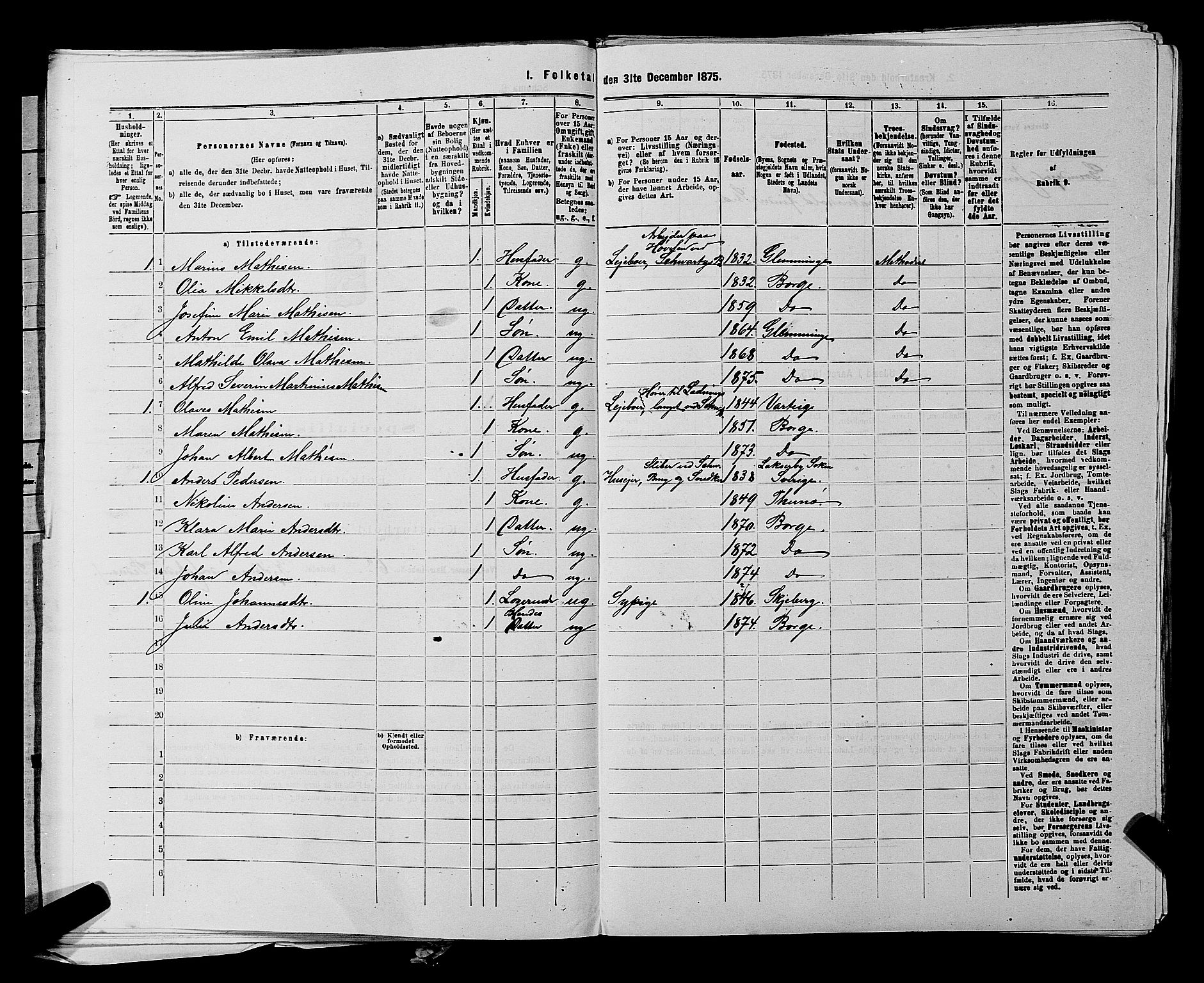 RA, 1875 census for 0113P Borge, 1875, p. 217