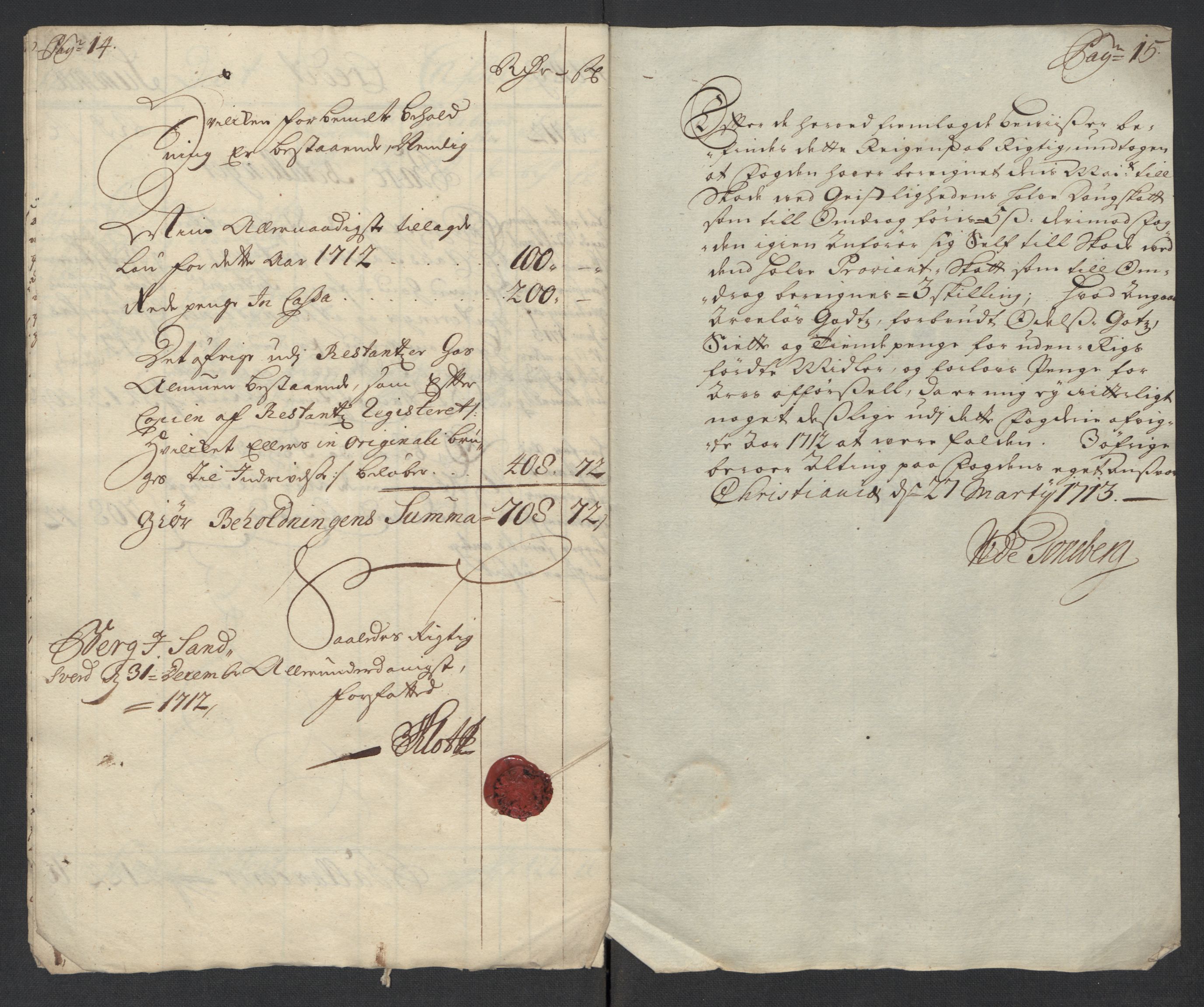 Rentekammeret inntil 1814, Reviderte regnskaper, Fogderegnskap, AV/RA-EA-4092/R24/L1587: Fogderegnskap Numedal og Sandsvær, 1712, p. 12