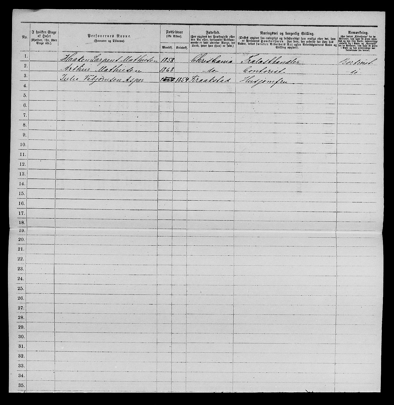 RA, 1885 census for 0103 Fredrikstad, 1885, p. 77