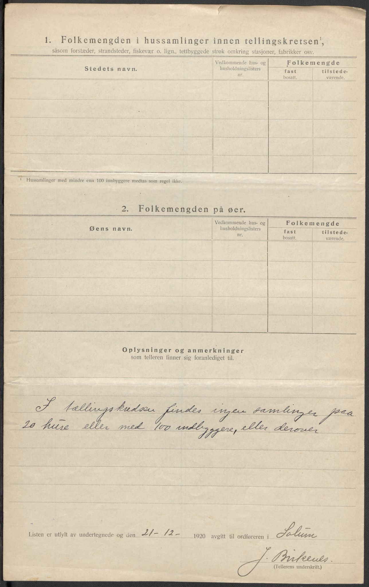 SAKO, 1920 census for Solum, 1920, p. 53