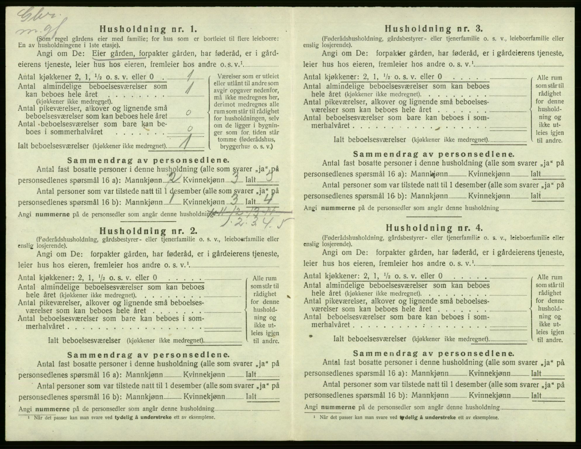 SAB, 1920 census for Tysnes, 1920, p. 263