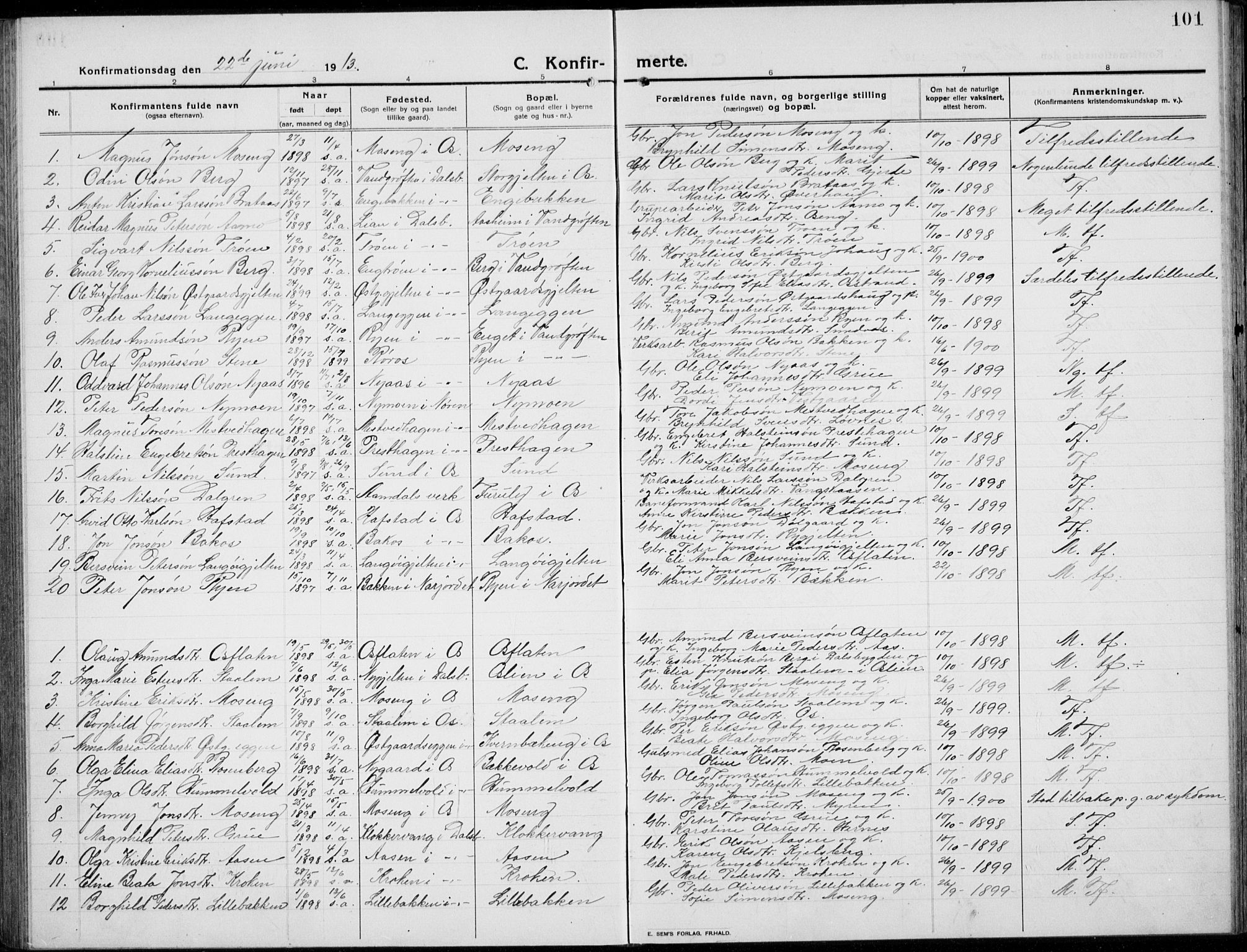 Tolga prestekontor, AV/SAH-PREST-062/L/L0014: Parish register (copy) no. 14, 1913-1936, p. 101