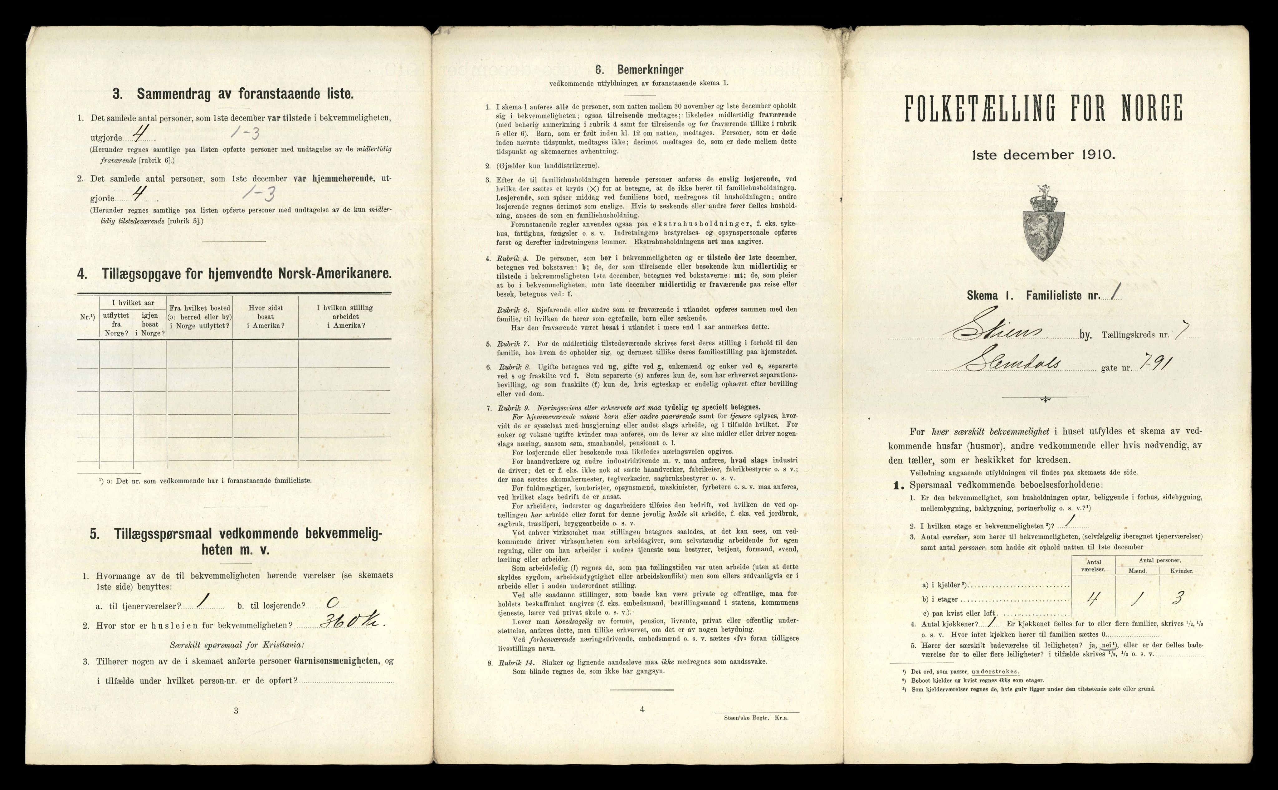 RA, 1910 census for Skien, 1910, p. 4356