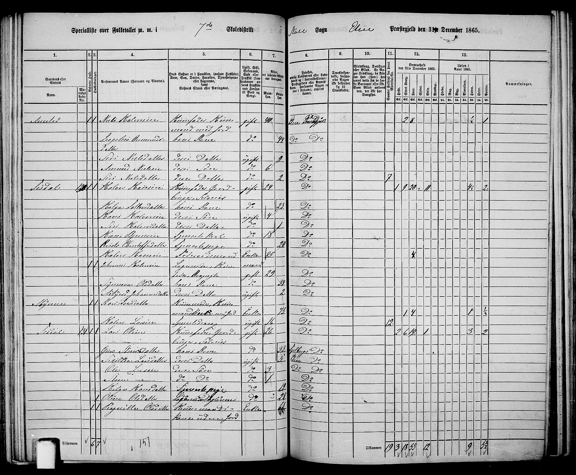 RA, 1865 census for Etne, 1865, p. 107