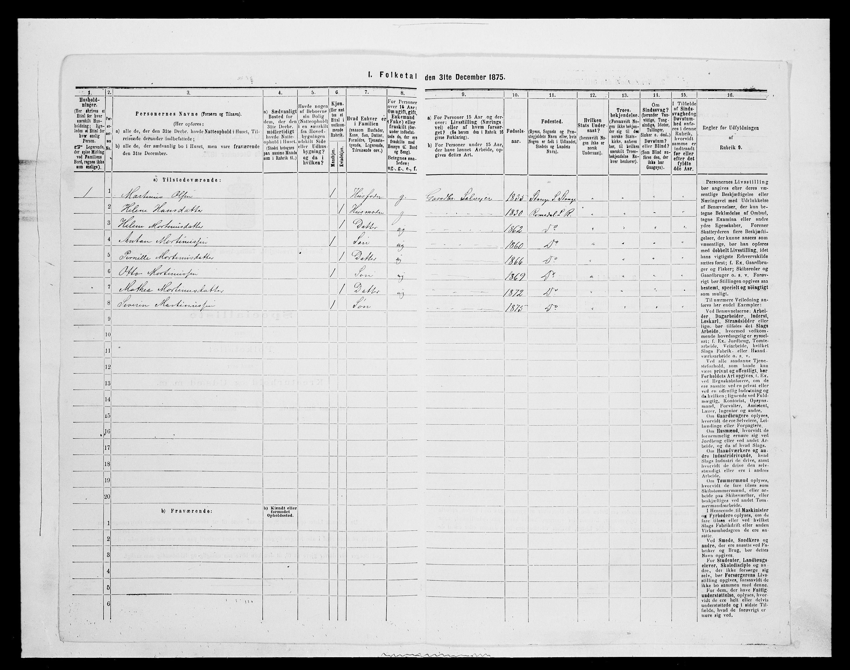 SAH, 1875 census for 0416P Romedal, 1875, p. 1716