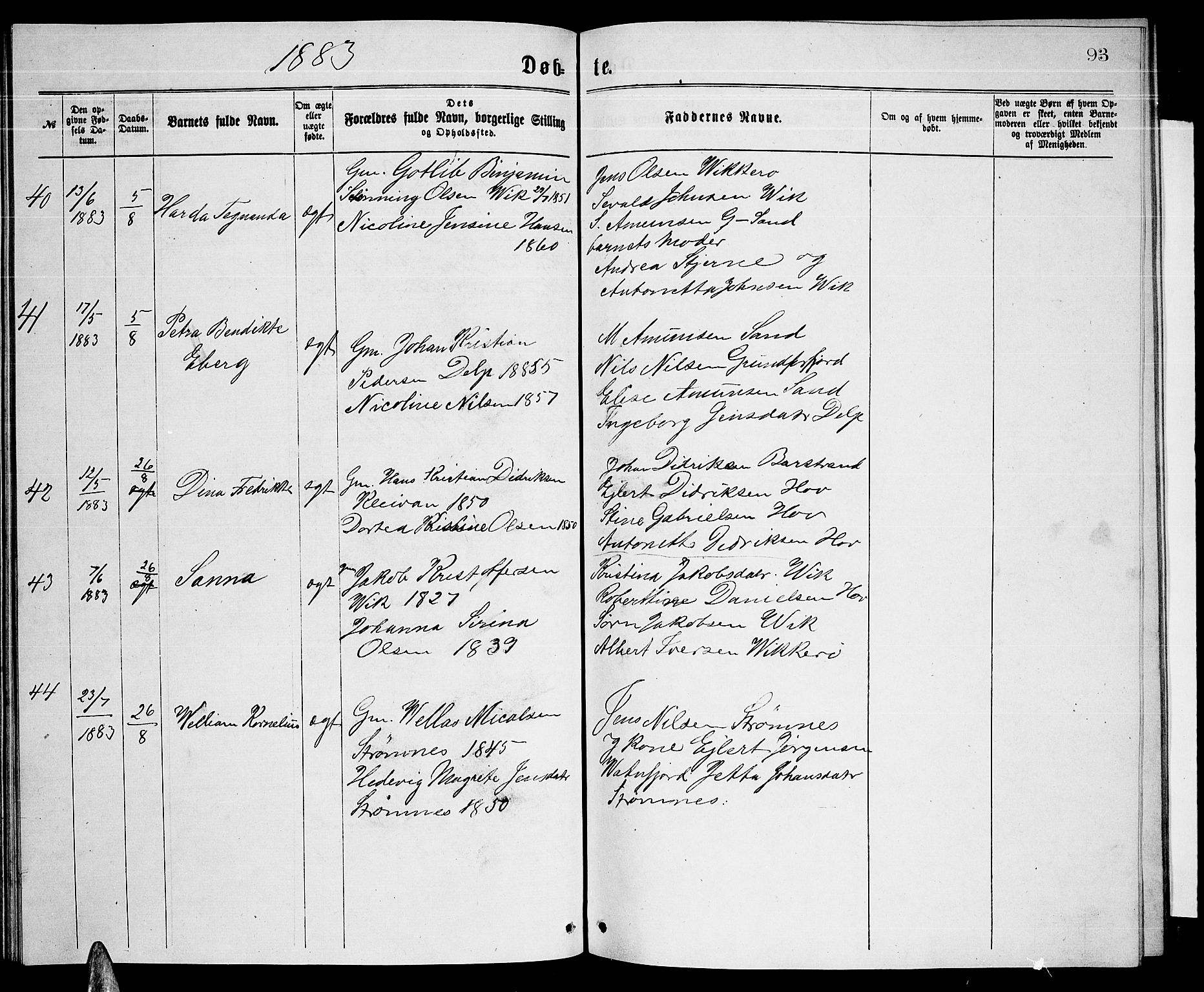 Ministerialprotokoller, klokkerbøker og fødselsregistre - Nordland, AV/SAT-A-1459/876/L1103: Parish register (copy) no. 876C02, 1870-1886, p. 93