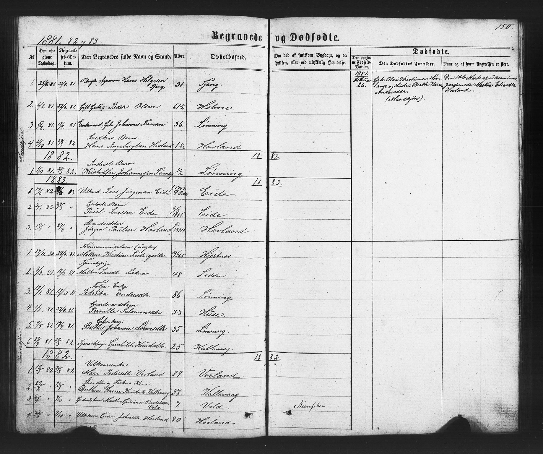 Finnås sokneprestembete, SAB/A-99925/H/Ha/Hab/Habc/L0001: Parish register (copy) no. C 1, 1860-1887, p. 150